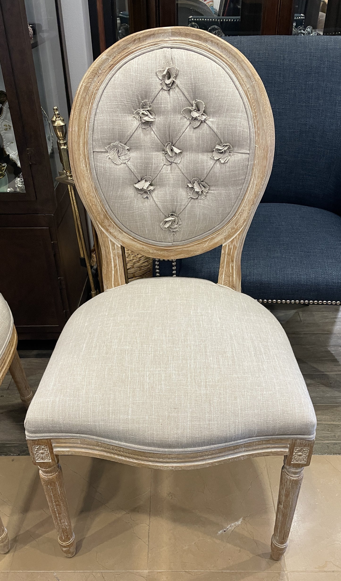 Oval Back Linen Chair (Two available 0N5007 and 0N5008)