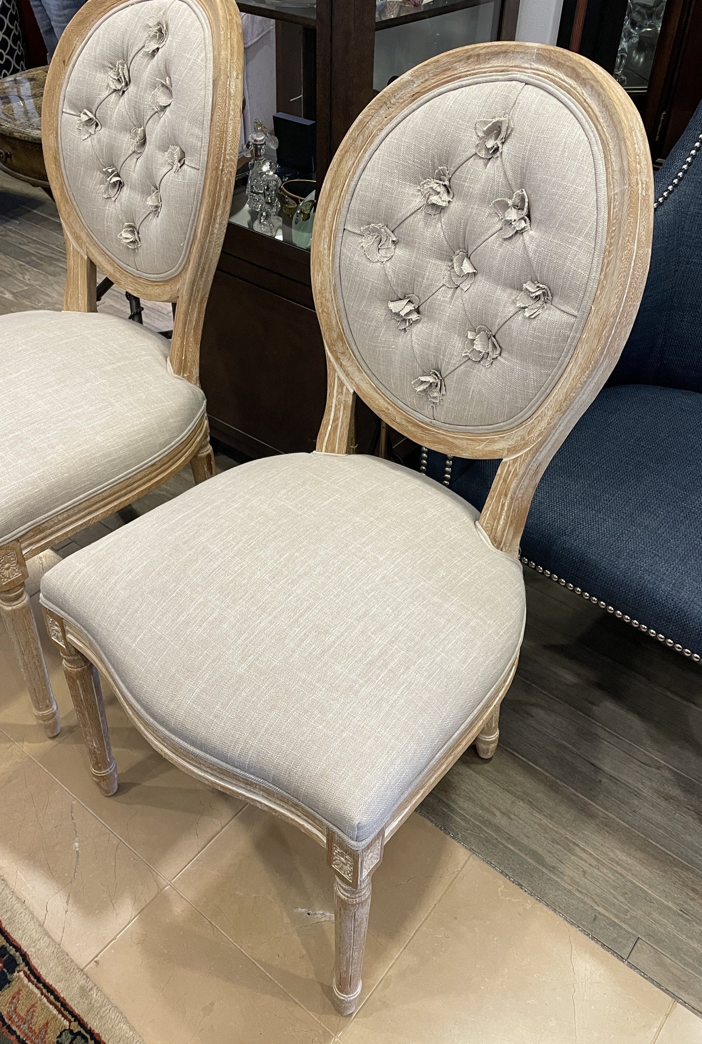 Oval Back Linen Chair (Two available 0N5007 and 0N5008)