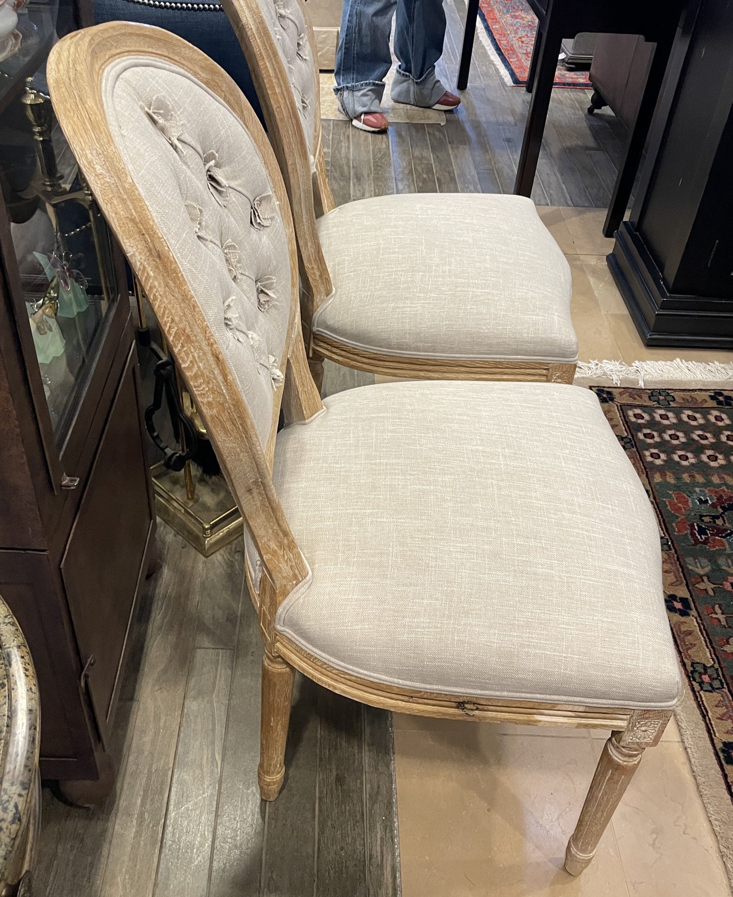 Oval Back Linen Chair (Two available 0N5007 and 0N5008)