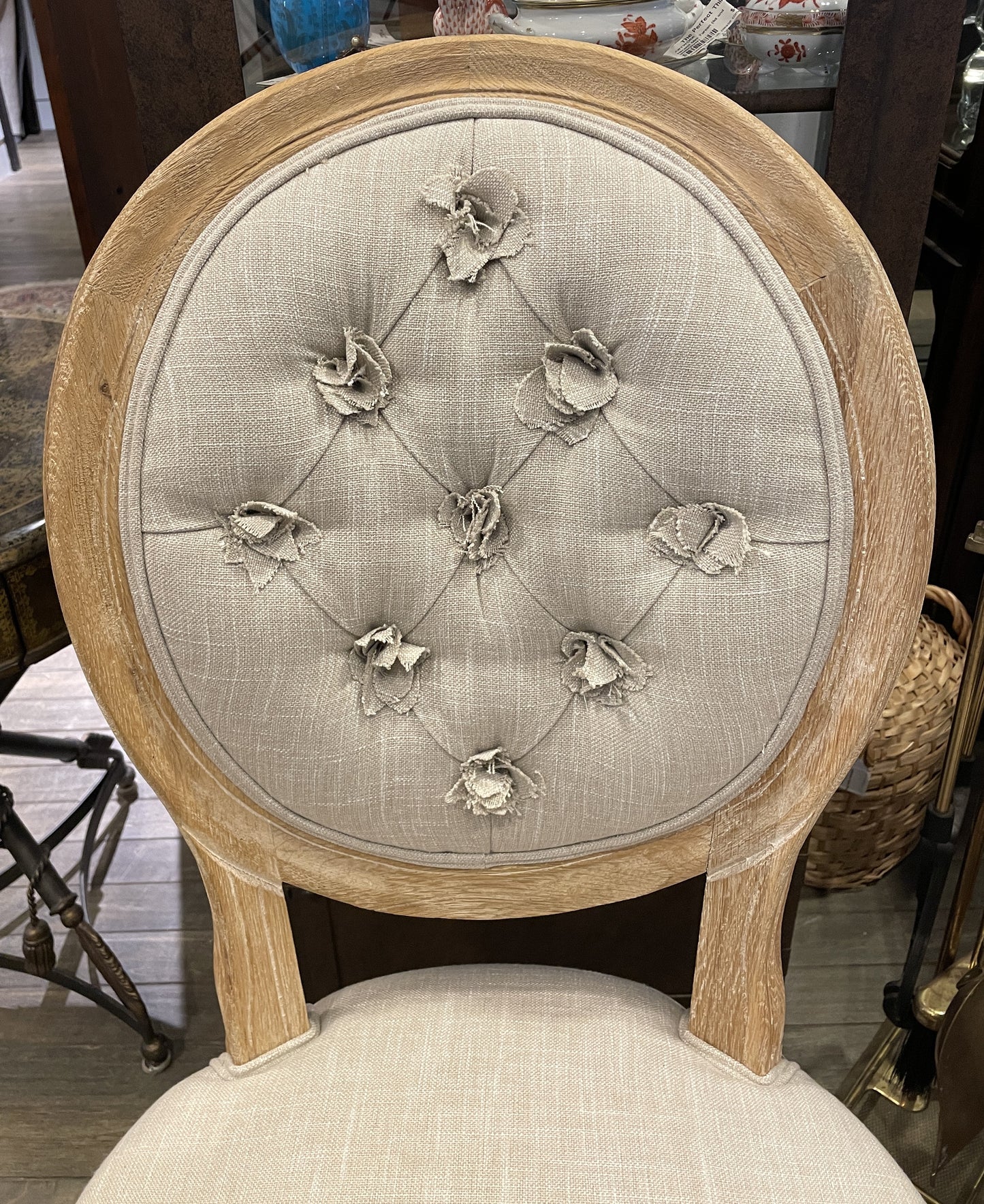 Oval Back Linen Chair (Two available 0N5007 and 0N5008)