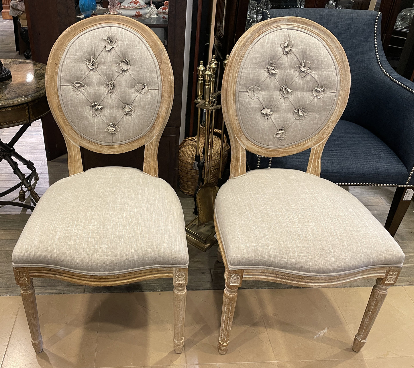 Oval Back Linen Chair (Two available 0N5007 and 0N5008)