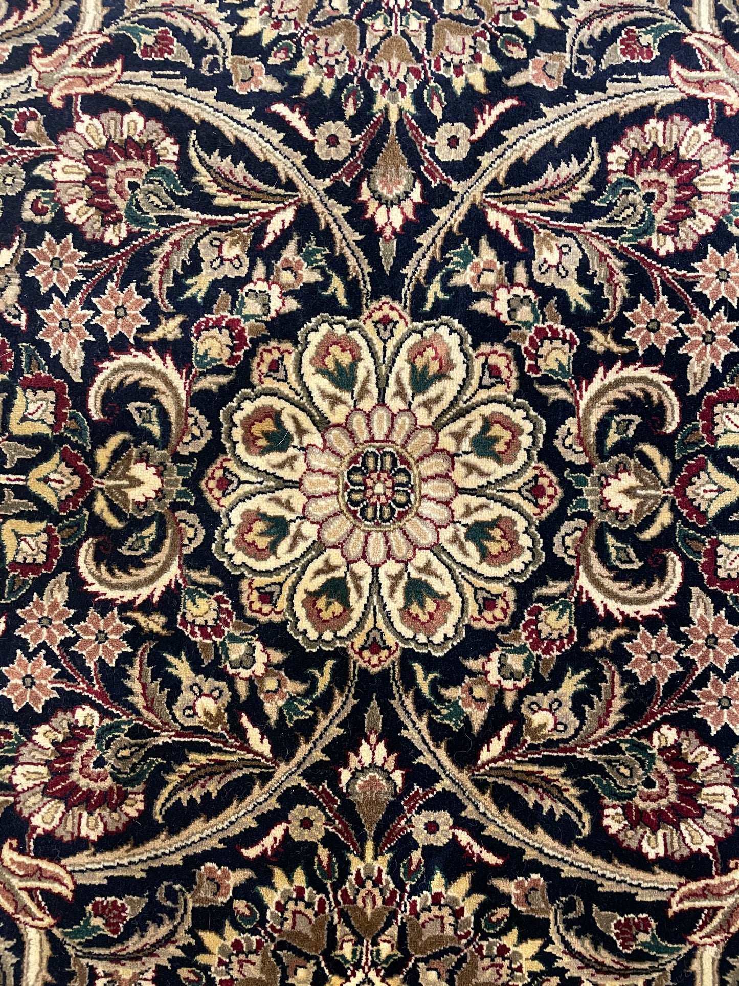 Hand Knotted Raspberry and Blue Rug (9x12) (0000S0)