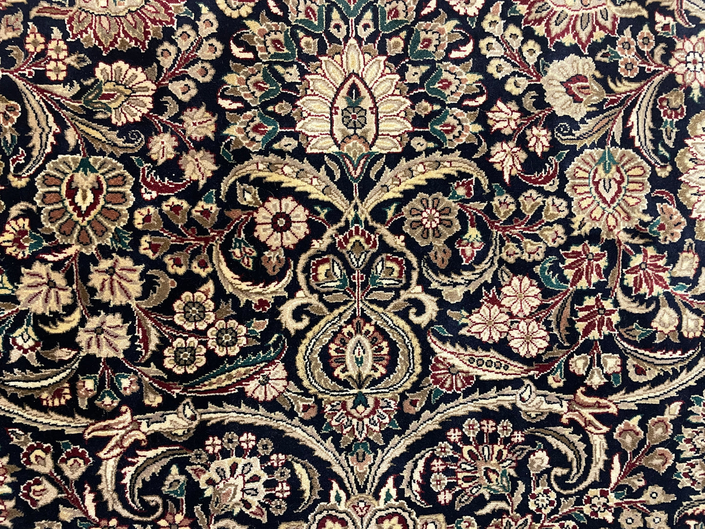 Hand Knotted Raspberry and Blue Rug (9x12) (0000S0)