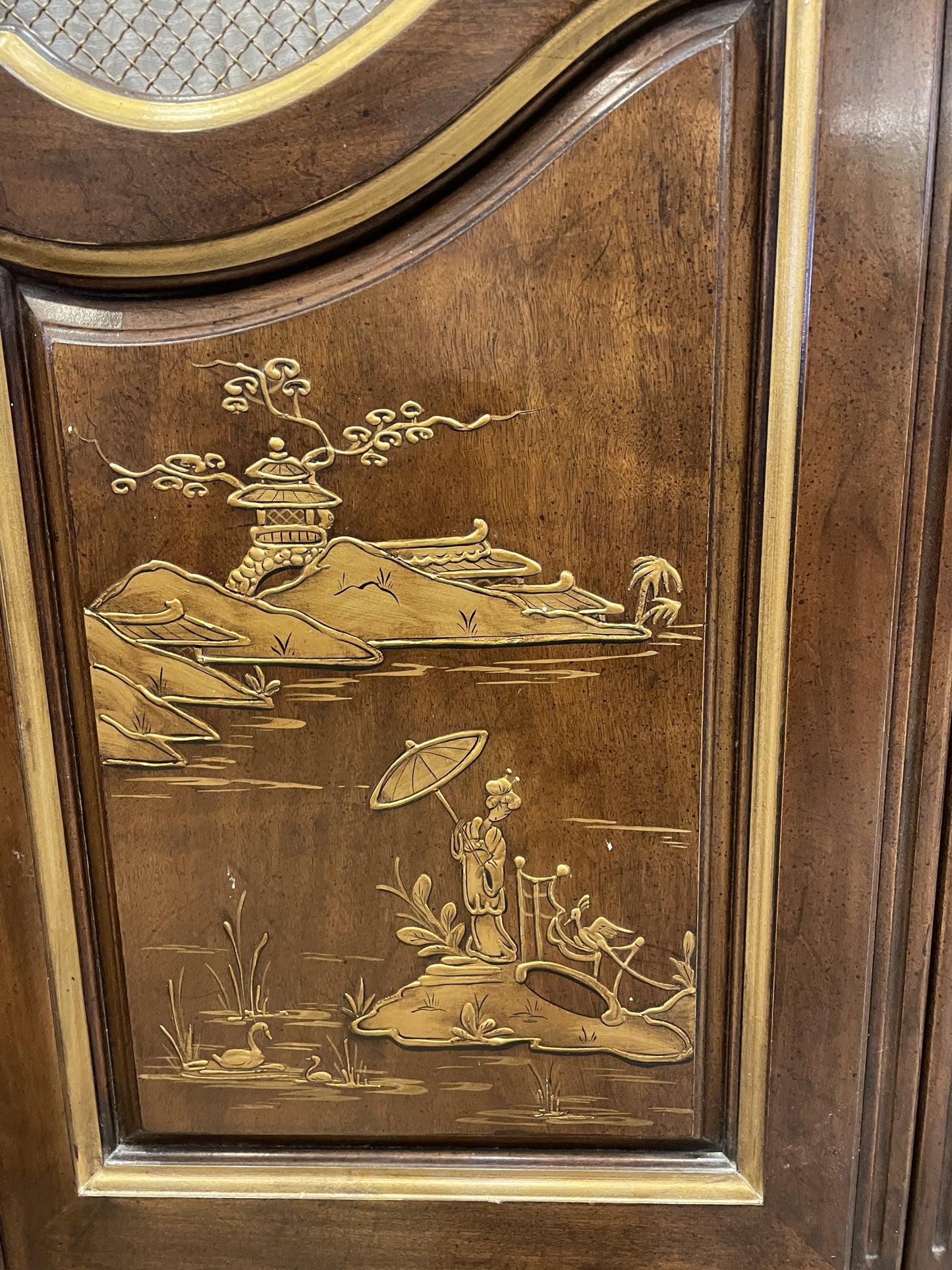 White Furniture Company Chinoiserie Bedroom Suite, AS IS (0JO007)