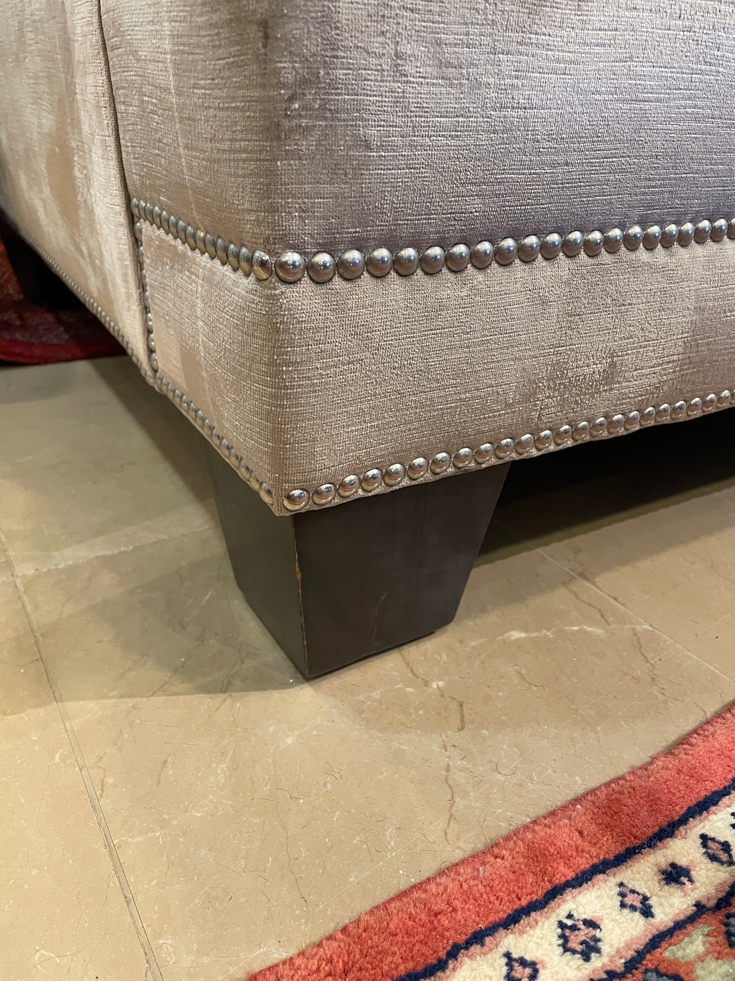 Henredon Velvet Custom Sofa, Long AS IS (0N4001)