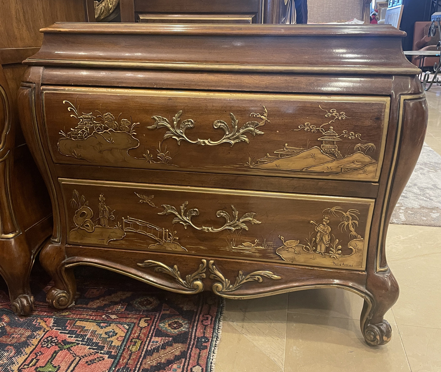 White Furniture Company Chinoiserie Bedroom Suite, AS IS (0JO007)