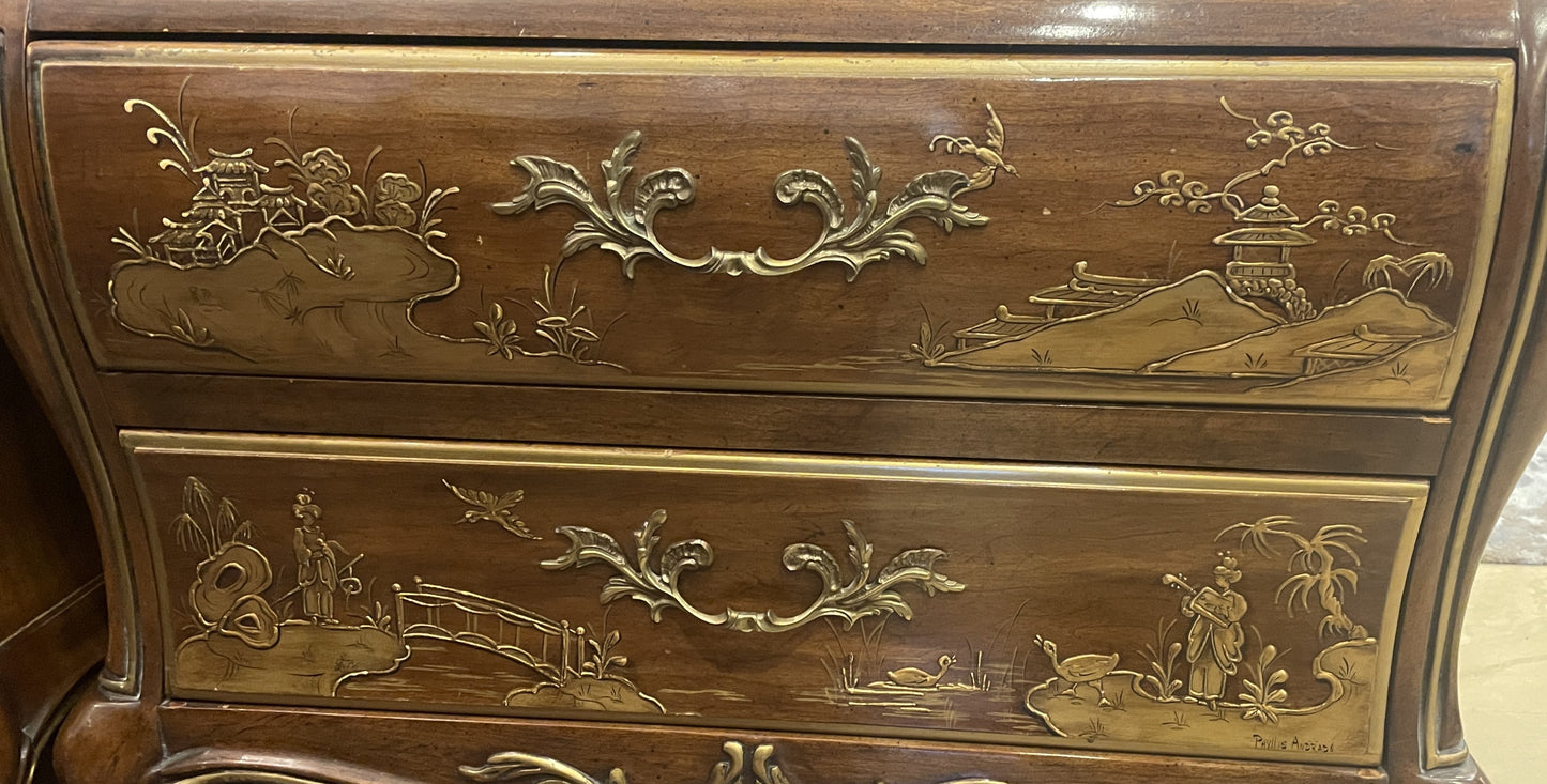 White Furniture Company Chinoiserie Bedroom Suite, AS IS (0JO007)