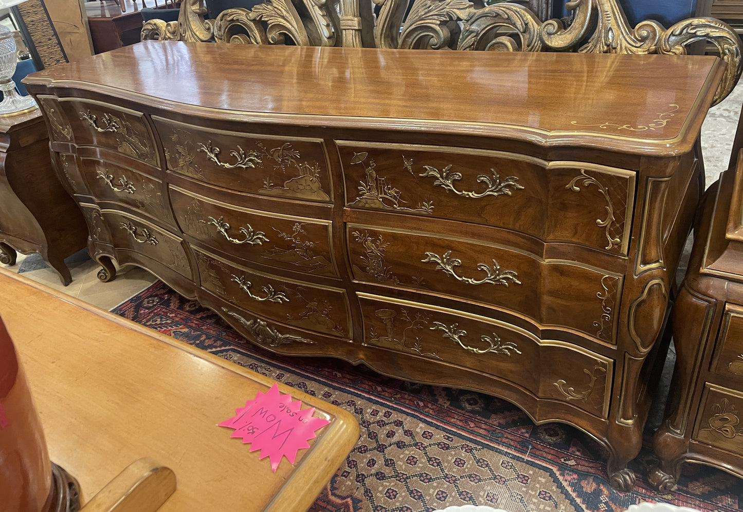 White Furniture Company Chinoiserie Bedroom Suite, AS IS (0JO007)