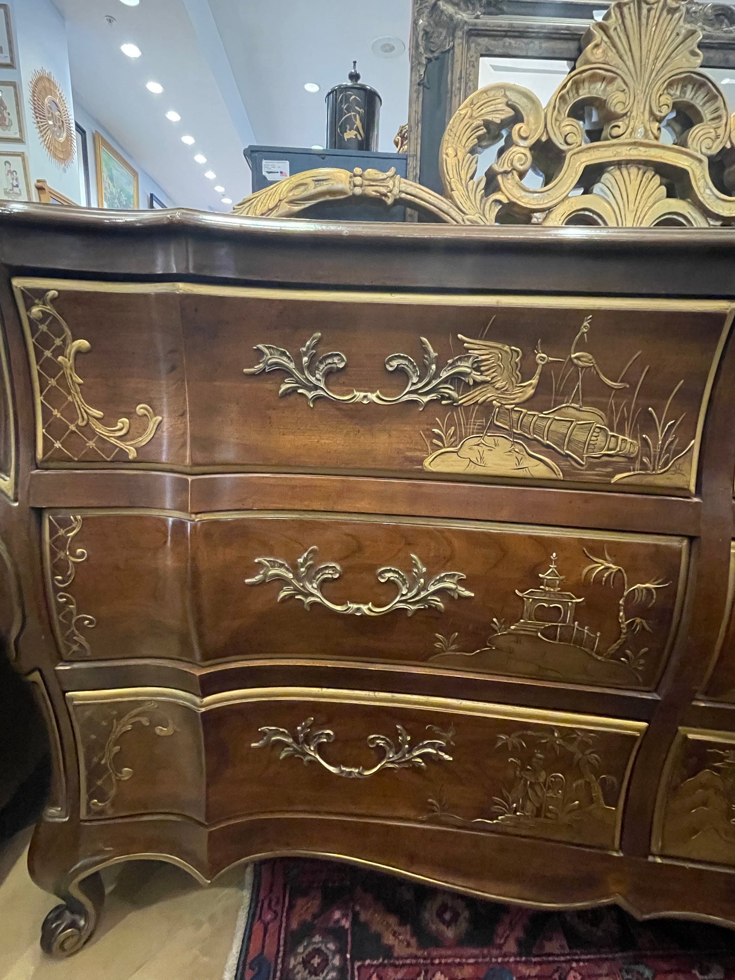 White Furniture Company Chinoiserie Bedroom Suite, AS IS (0JO007)