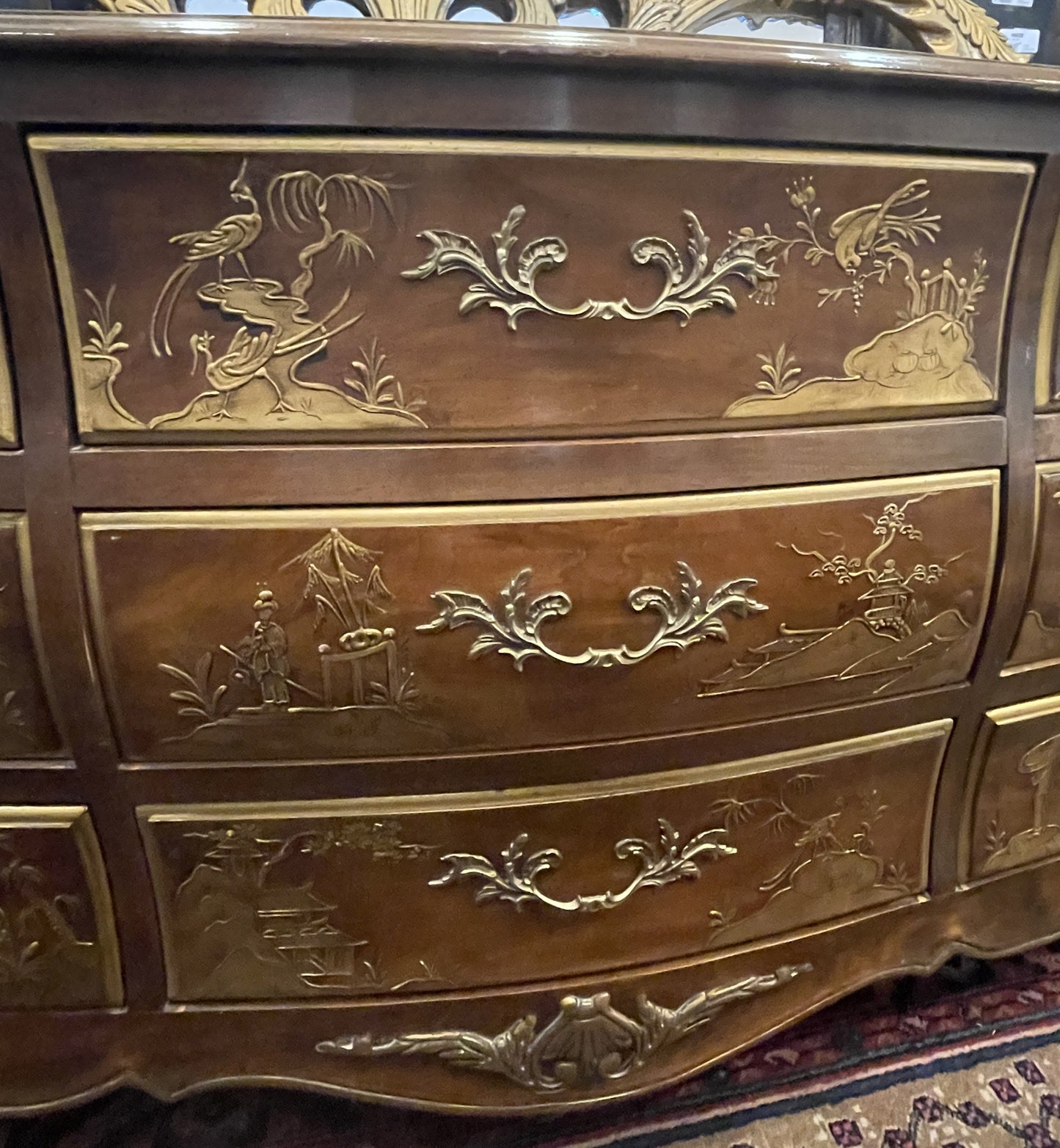 White Furniture Company Chinoiserie Bedroom Suite, AS IS (0JO007)