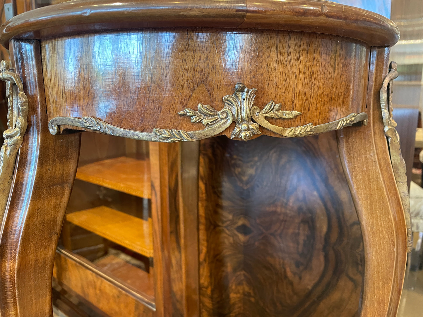 French Louis XV Pedestal with Ormolu and Marble Insert, AS IS (Two available 0N8007 and 0N8008)