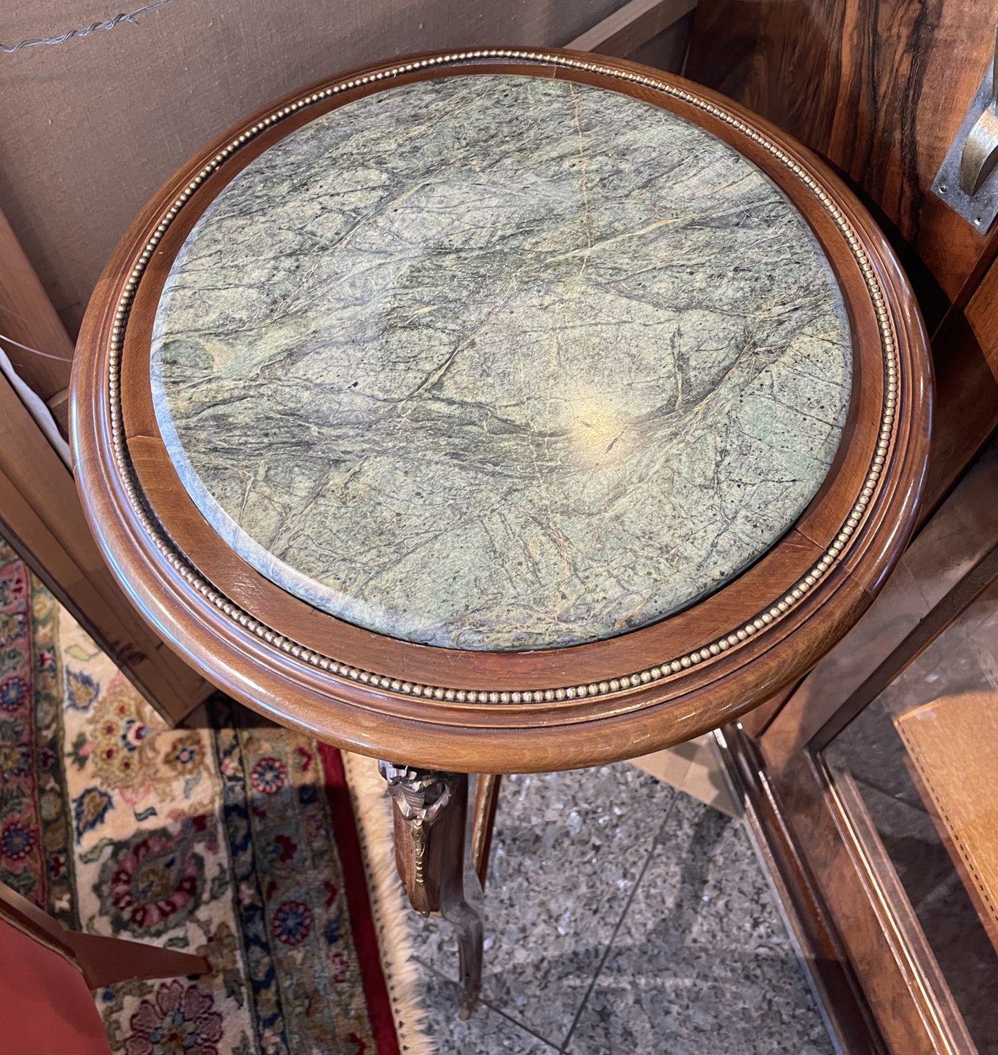 French Louis XV Pedestal with Ormolu and Marble Insert, AS IS (Two available 0N8007 and 0N8008)