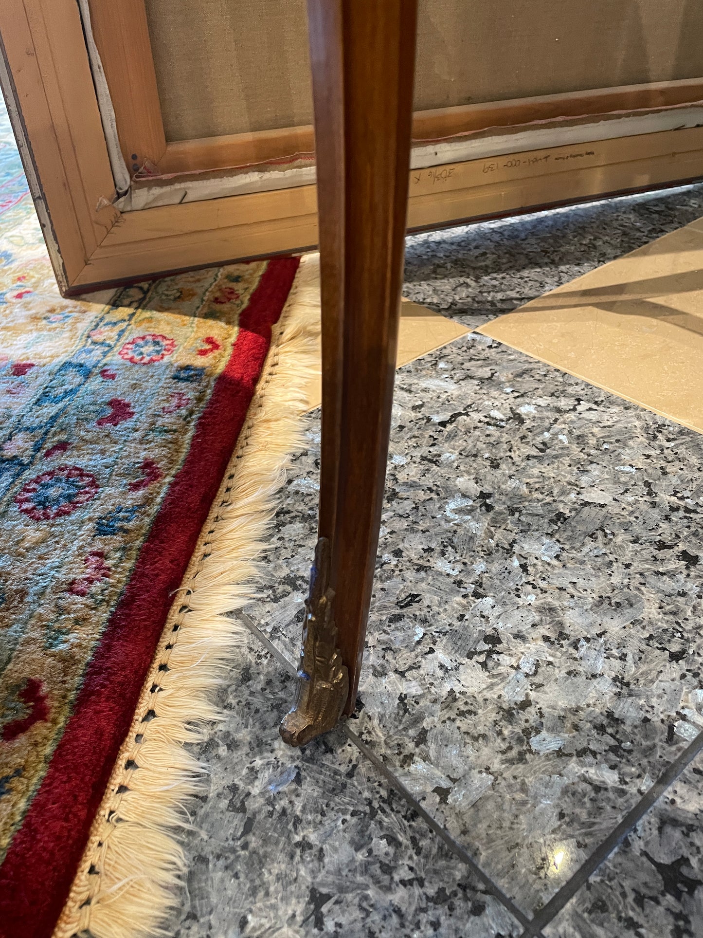 French Louis XV Pedestal with Ormolu and Marble Insert, AS IS (Two available 0N8007 and 0N8008)