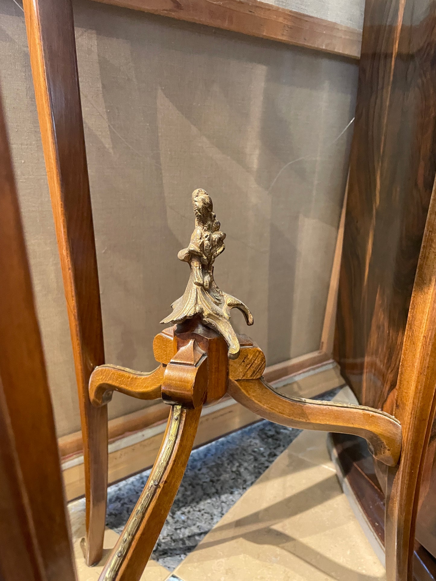 French Louis XV Pedestal with Ormolu and Marble Insert, AS IS (Two available 0N8007 and 0N8008)