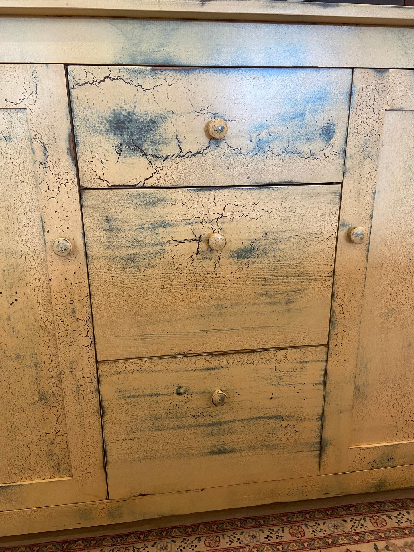 Yellow Distressed Sideboard