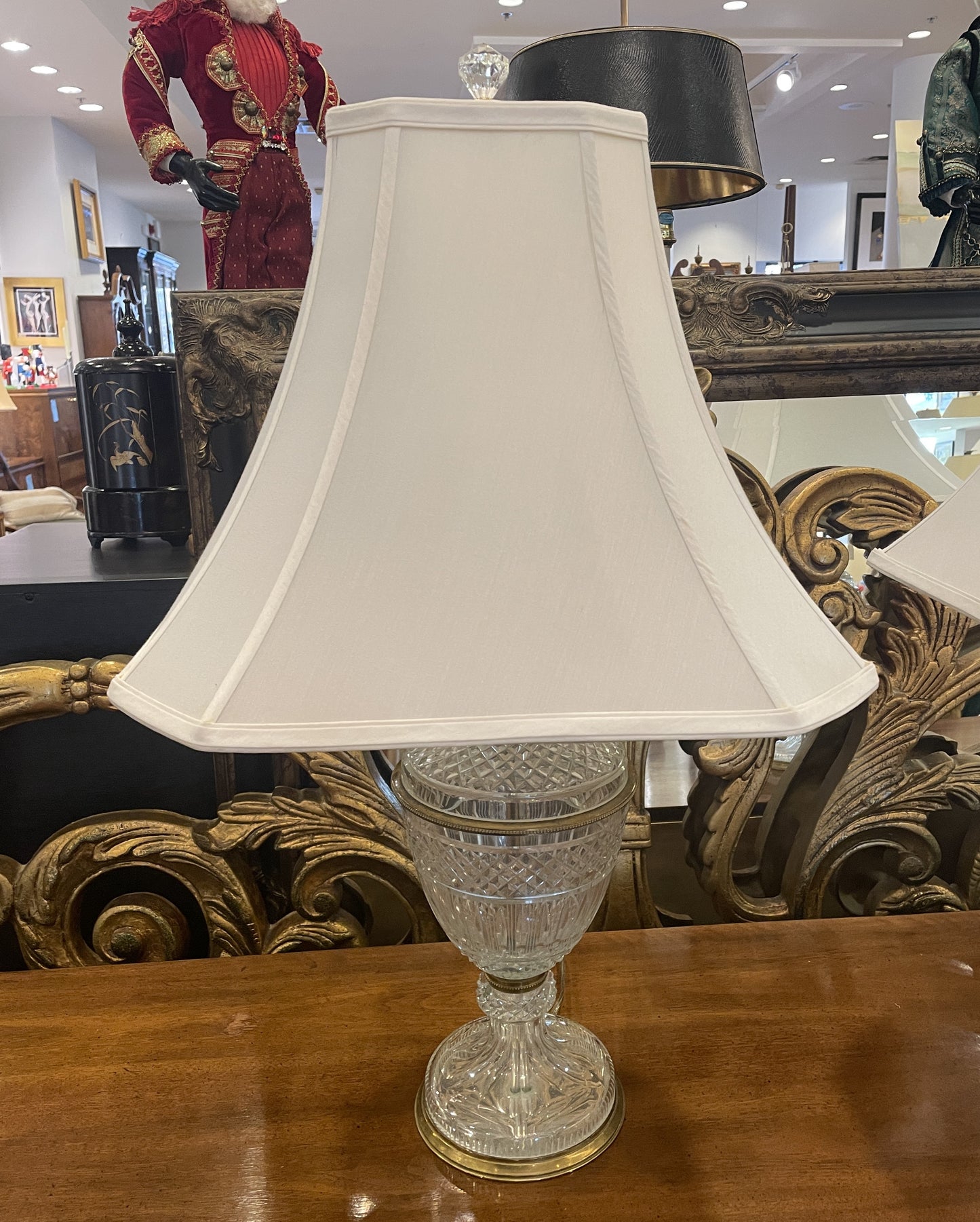 Pr. French Neoclassical Cut Crystal Lamps, attr: Baccarat/Saint Louis (0JO001)