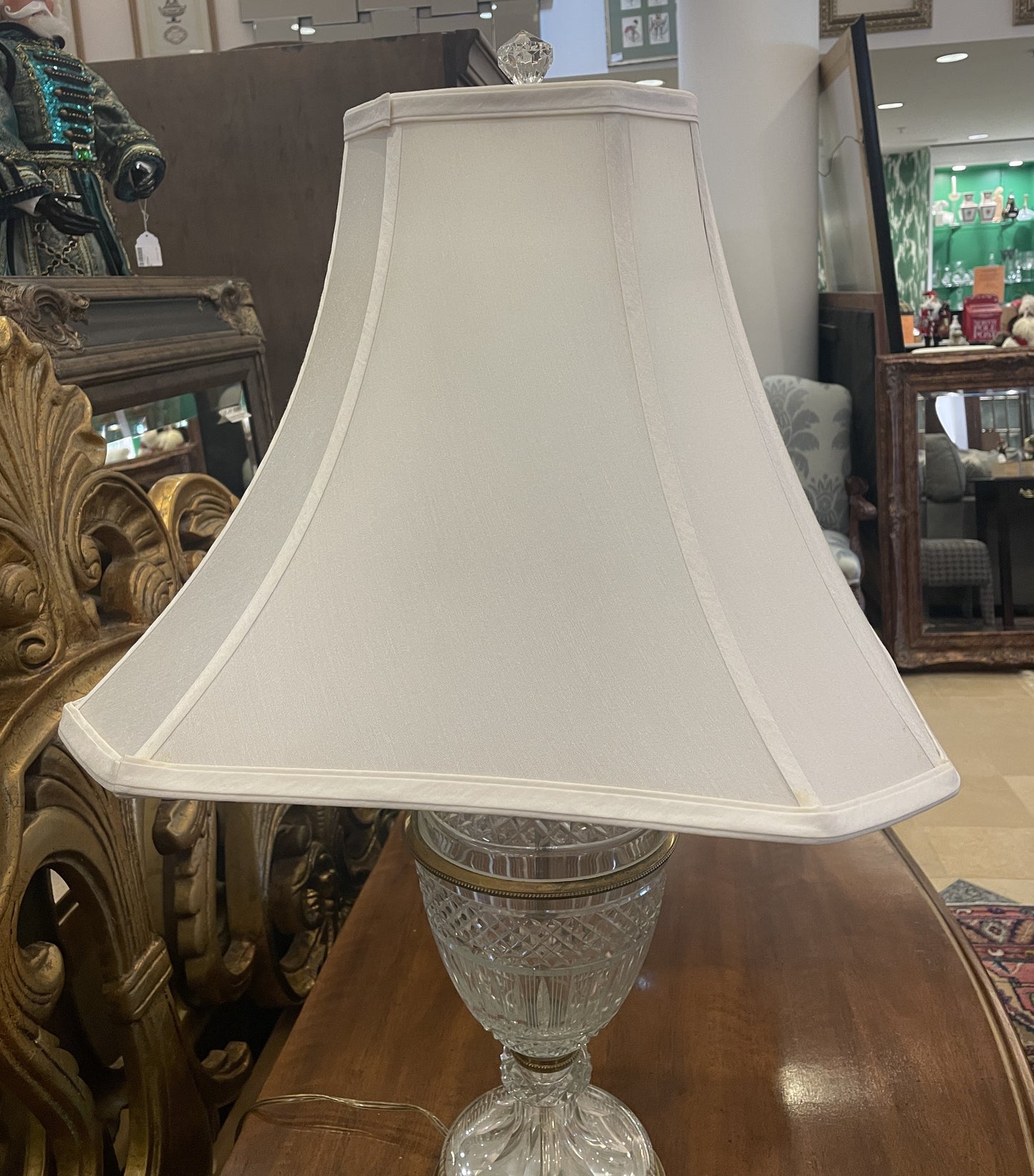 Pr. French Neoclassical Cut Crystal Lamps, attr: Baccarat/Saint Louis (0JO001)