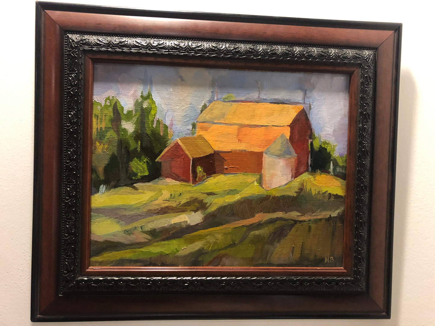 Nora Boedecker Farm Scene Oil On Canvas