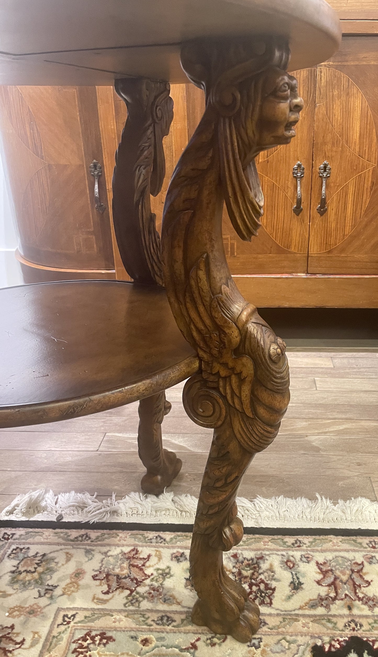 Maitland Smith Figural Head End Table, Two Tier (0JQ001)