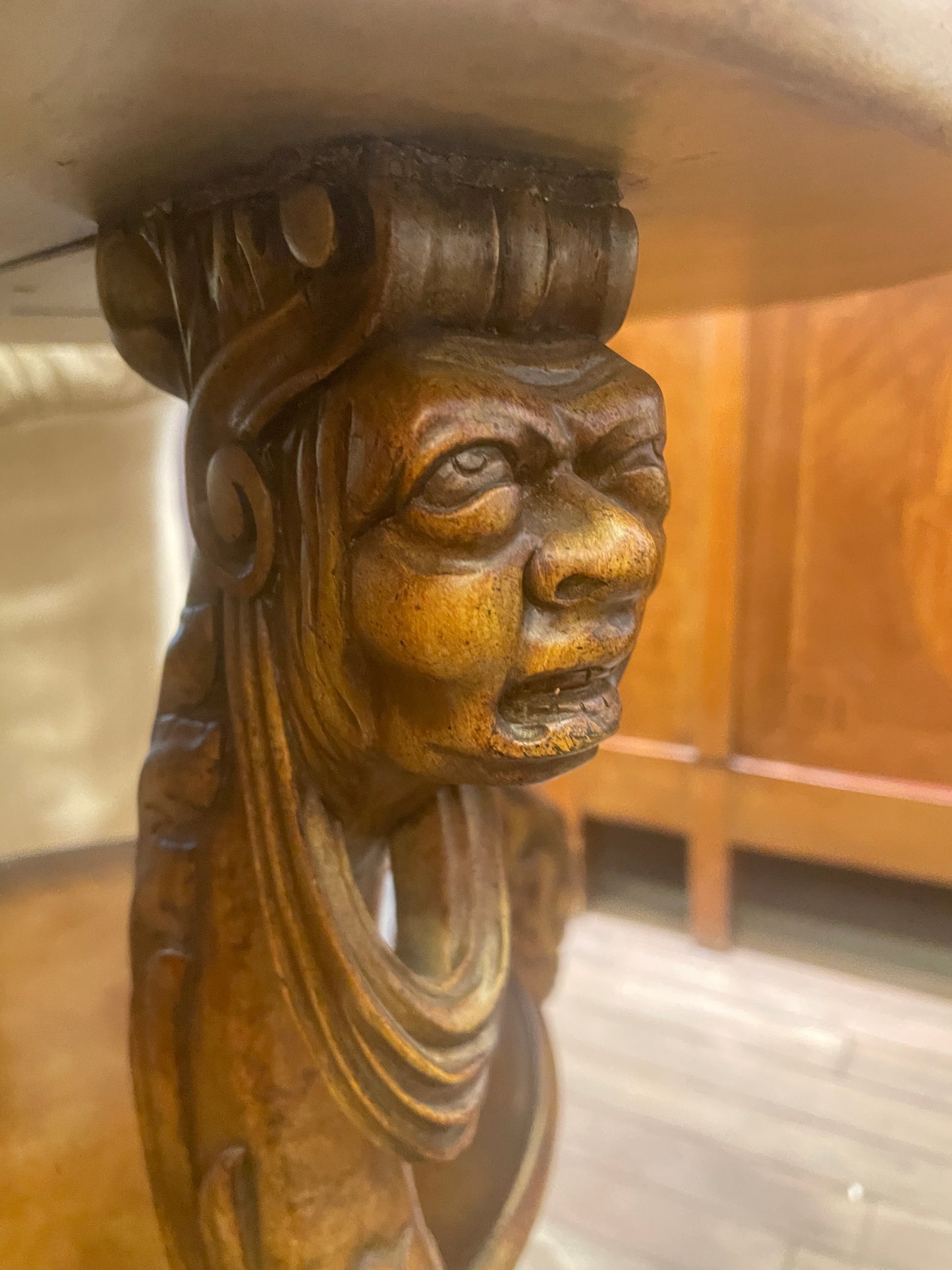 Maitland Smith Figural Head End Table, Two Tier (0JQ001)