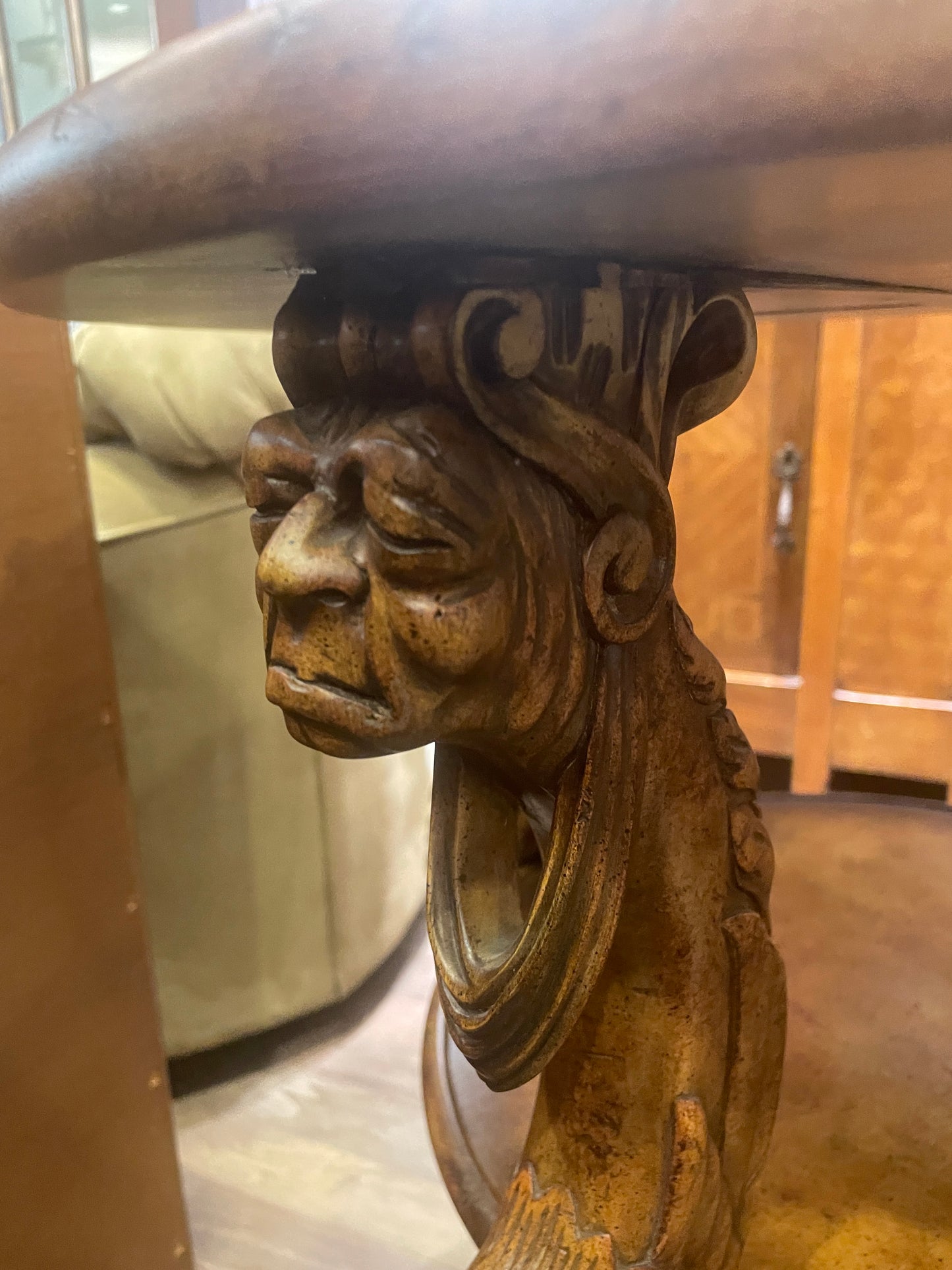 Maitland Smith Figural Head End Table, Two Tier (0JQ001)