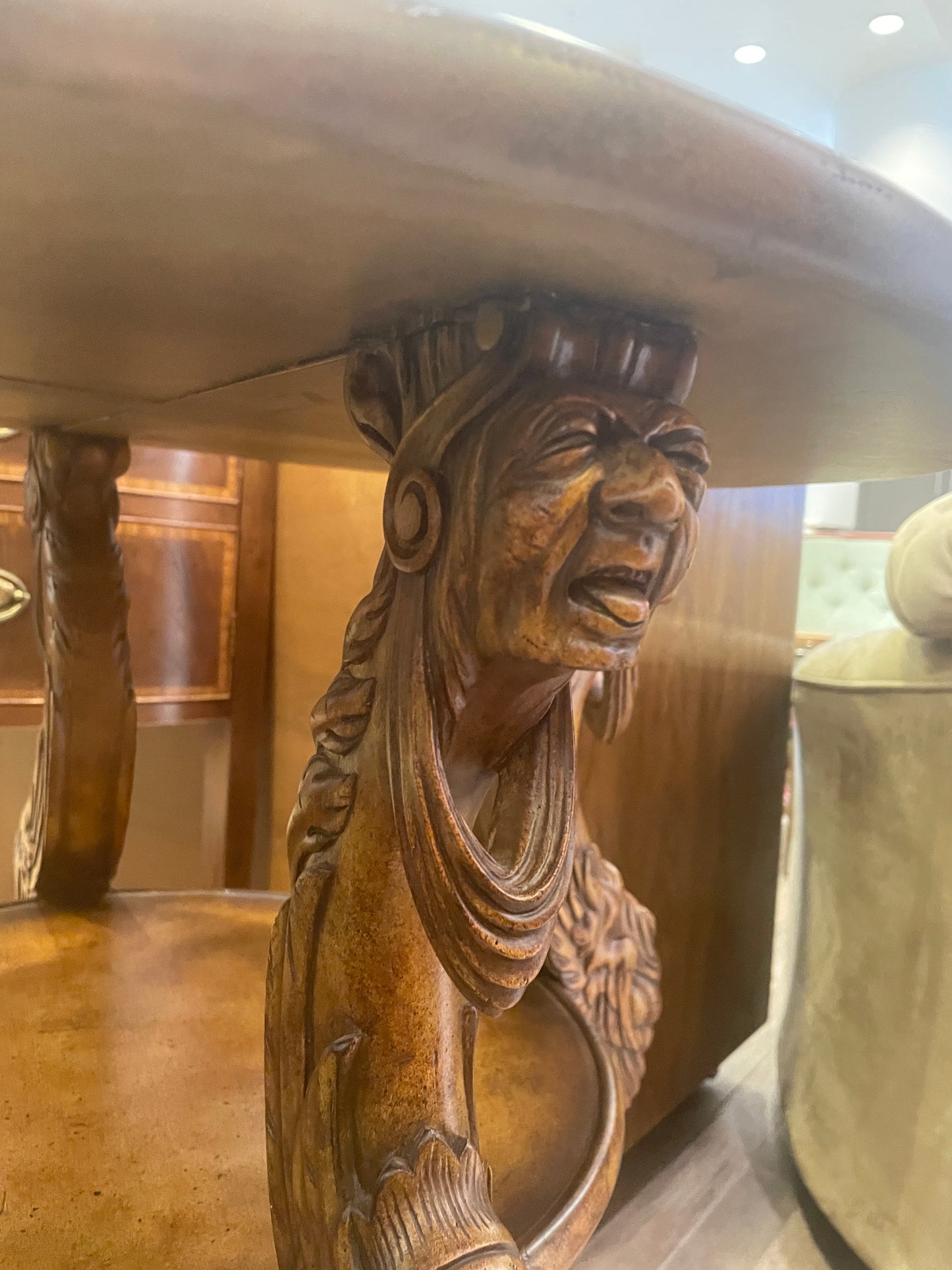 Maitland Smith Figural Head End Table, Two Tier (0JQ001)