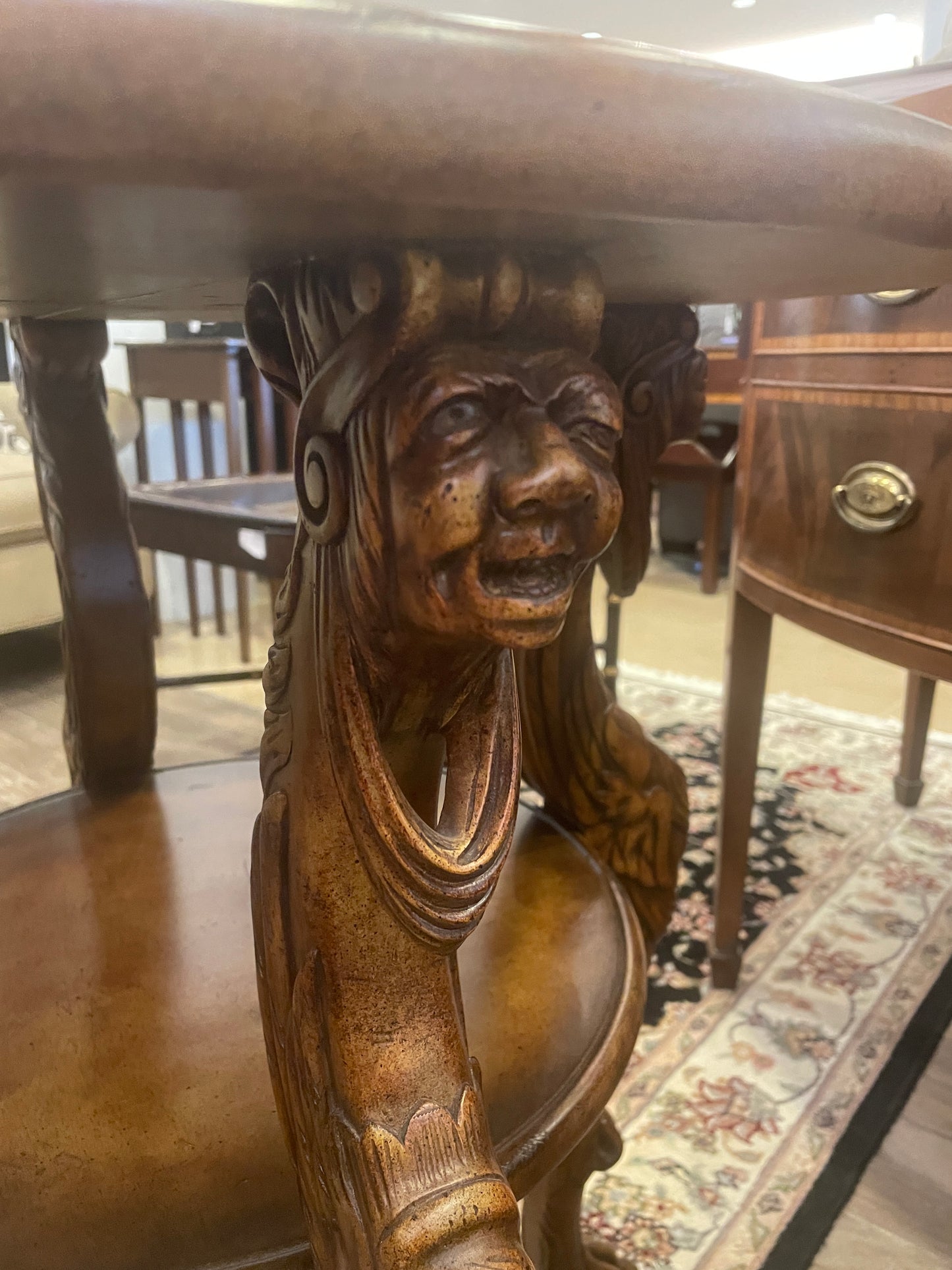 Maitland Smith Figural Head End Table, Two Tier (0JQ001)