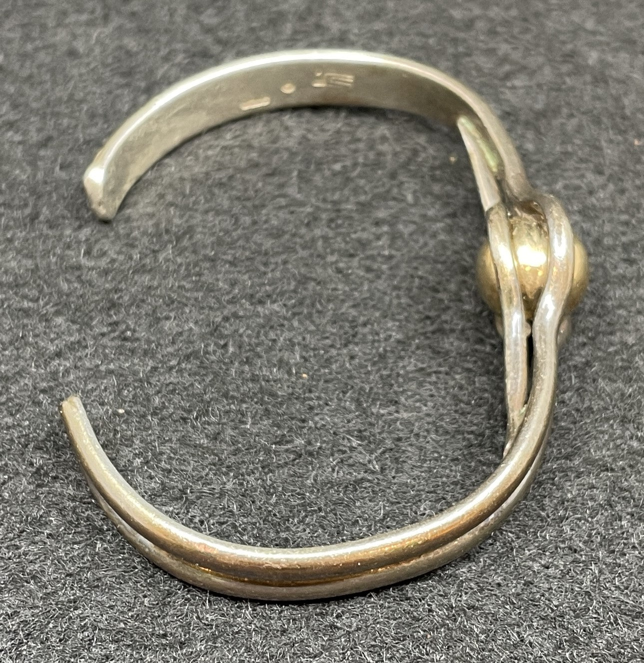 Sterling Cuff With Gold Bead Detail (01400X)