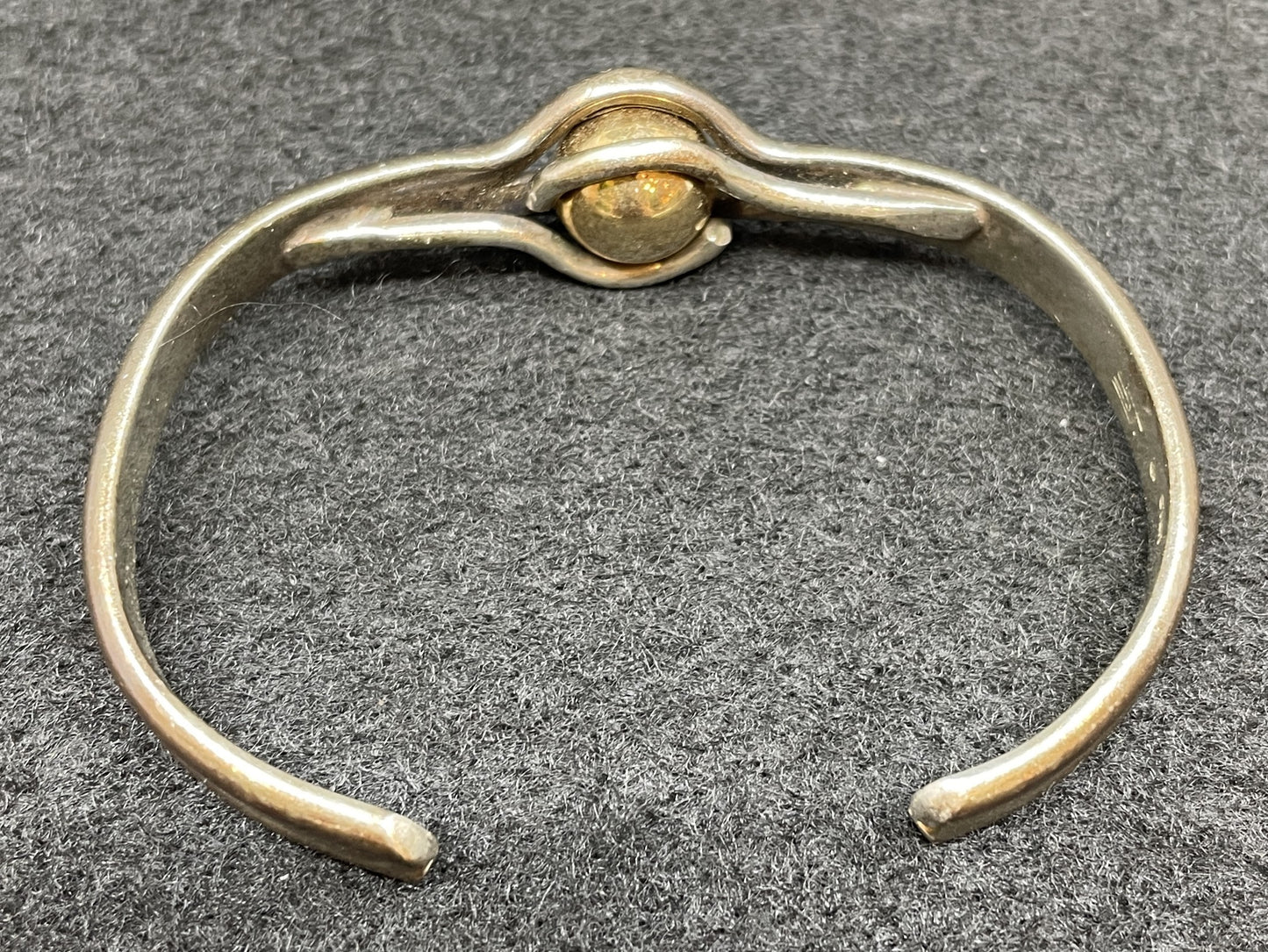 Sterling Cuff With Gold Bead Detail (01400X)