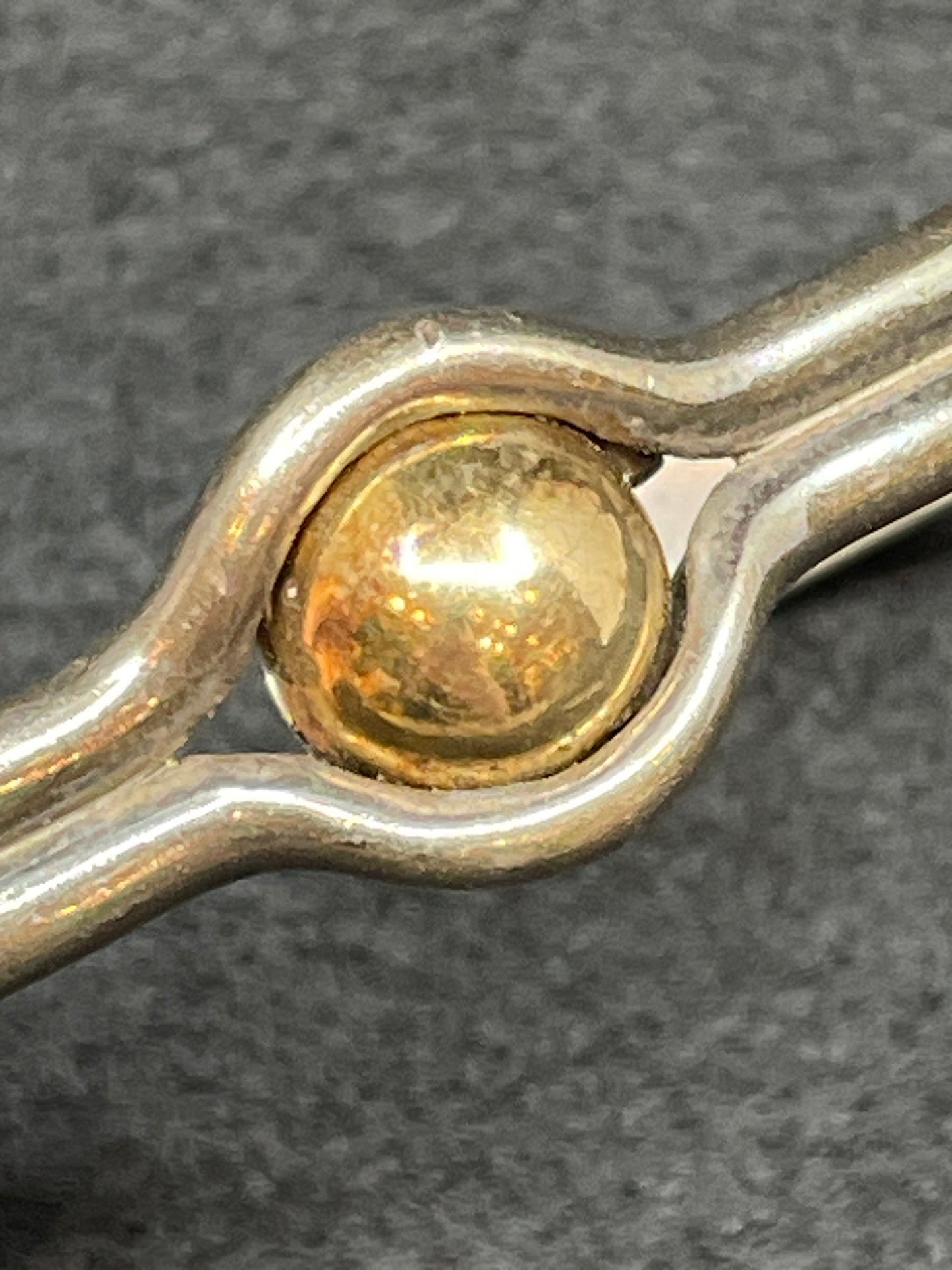 Sterling Cuff With Gold Bead Detail (01400X)
