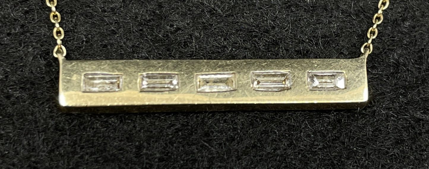 Kallati Baguette Bar Necklace (01401G)