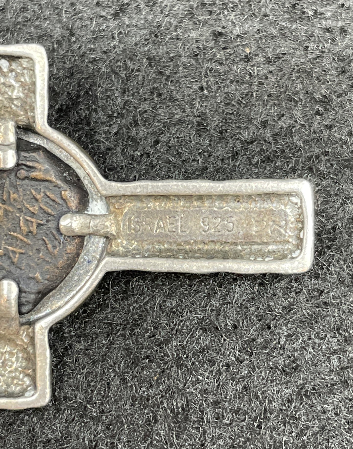 Israeli Cross With Coin in Sterling (014019)