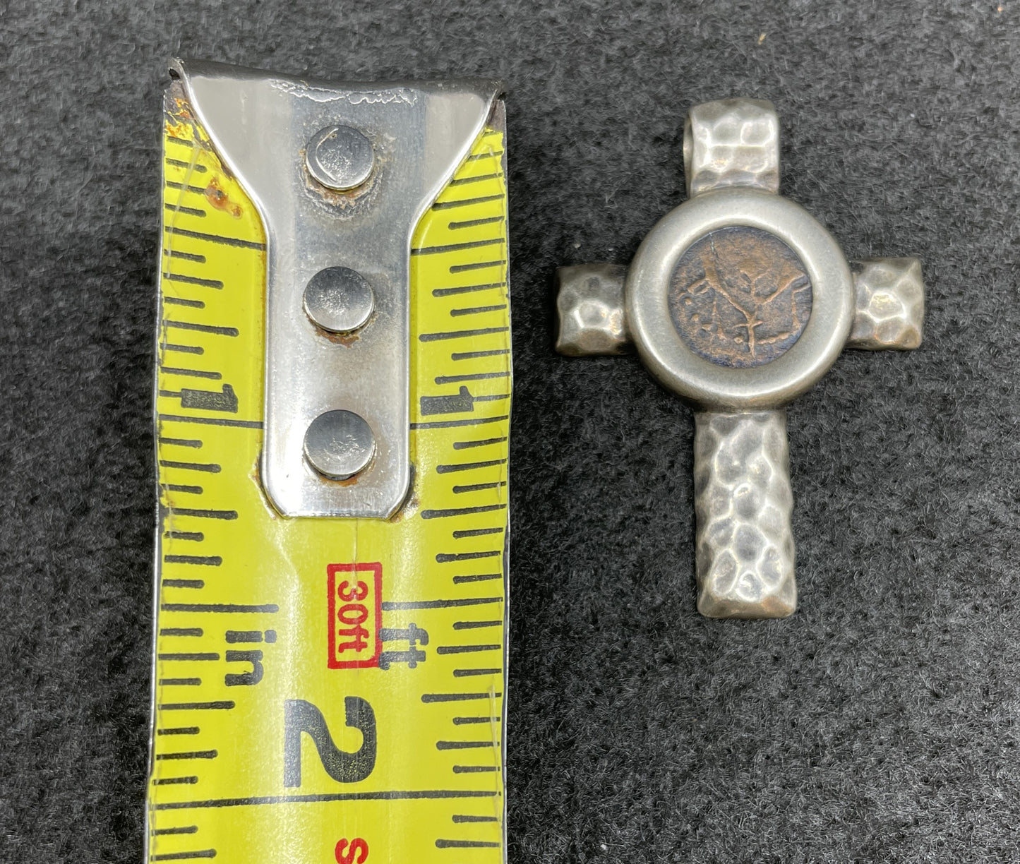 Israeli Cross With Coin in Sterling (014019)