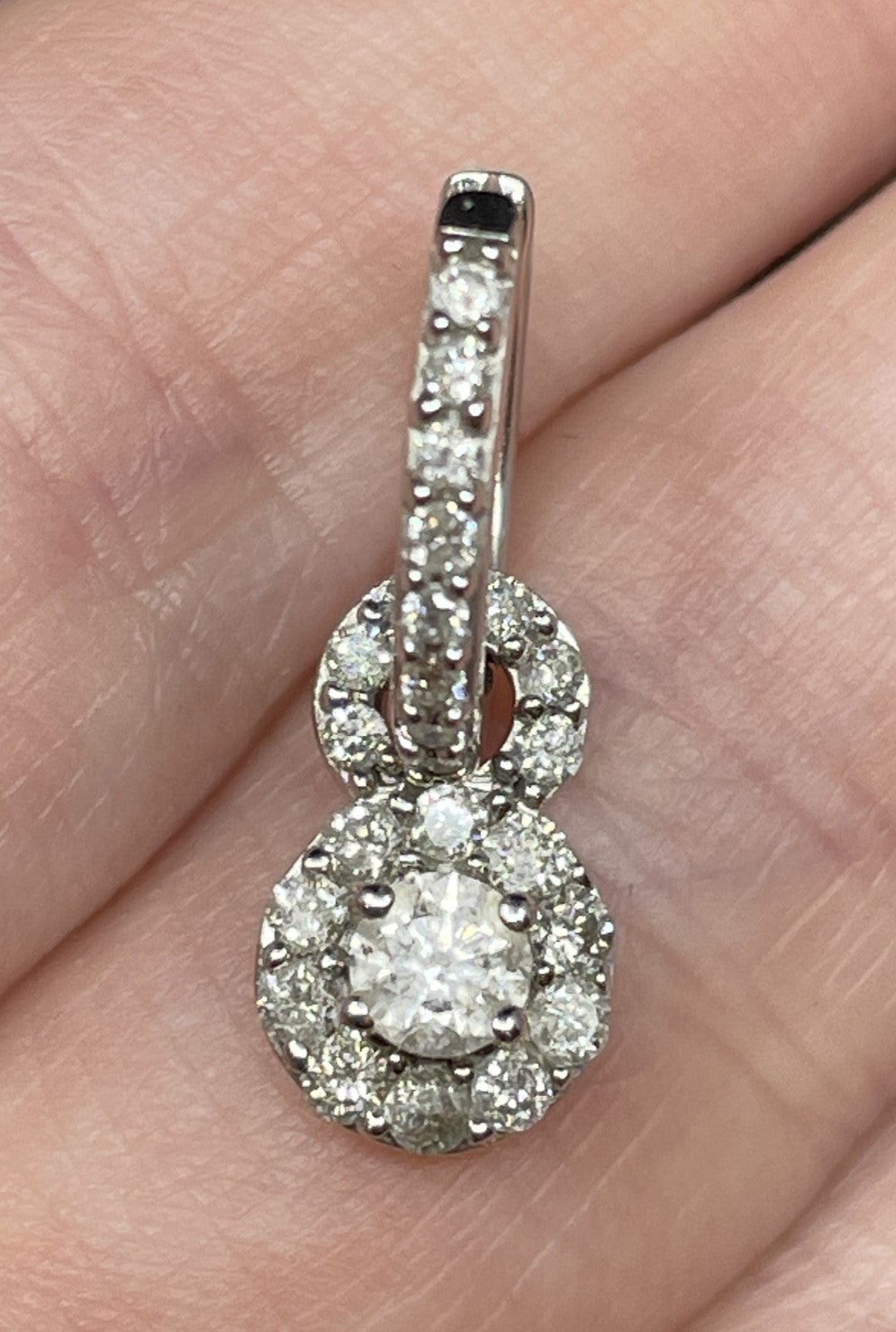 14K White Gold and 5/8 Diamond TW Doorknocker Earrings (01401I)
