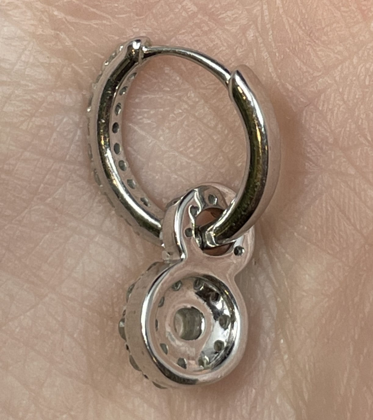 14K White Gold and 5/8 Diamond TW Doorknocker Earrings (01401I)