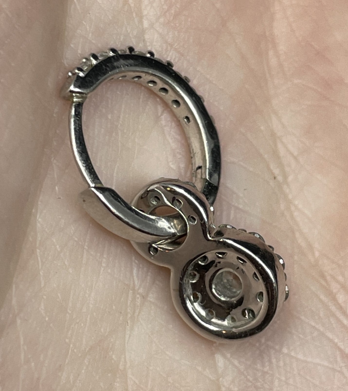 14K White Gold and 5/8 Diamond TW Doorknocker Earrings (01401I)