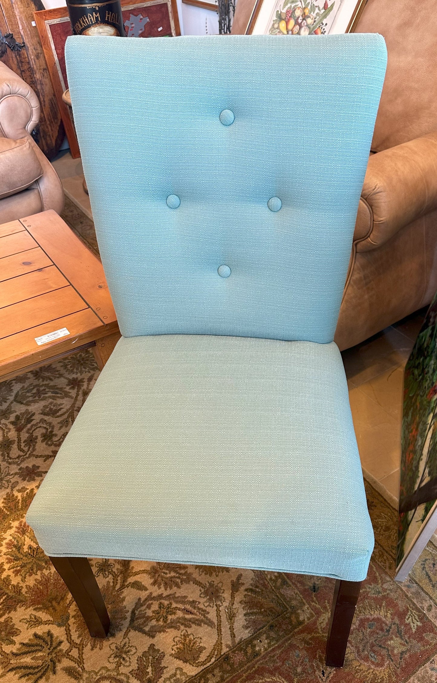 Blue Tufted Parsons Chair (2 Available) (1L6K75)