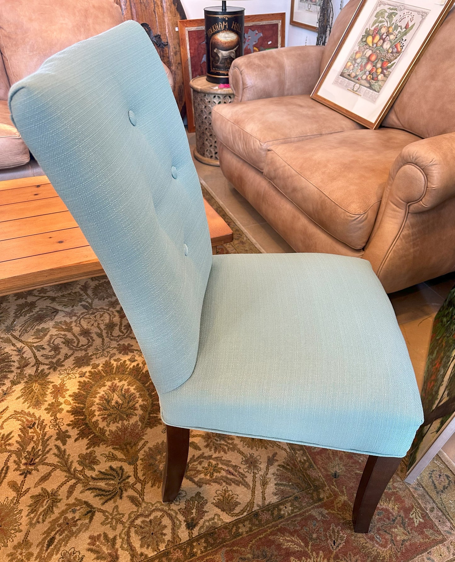 Blue Tufted Parsons Chair (2 Available) (1L6K75)
