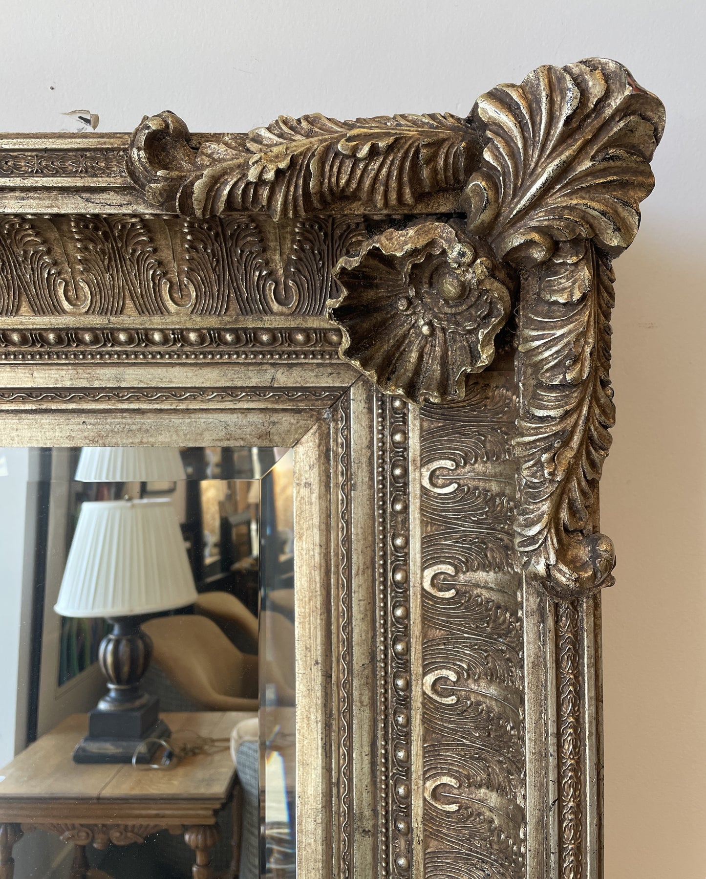 Large Gilt Framed Beveled Mirror (03H01C)