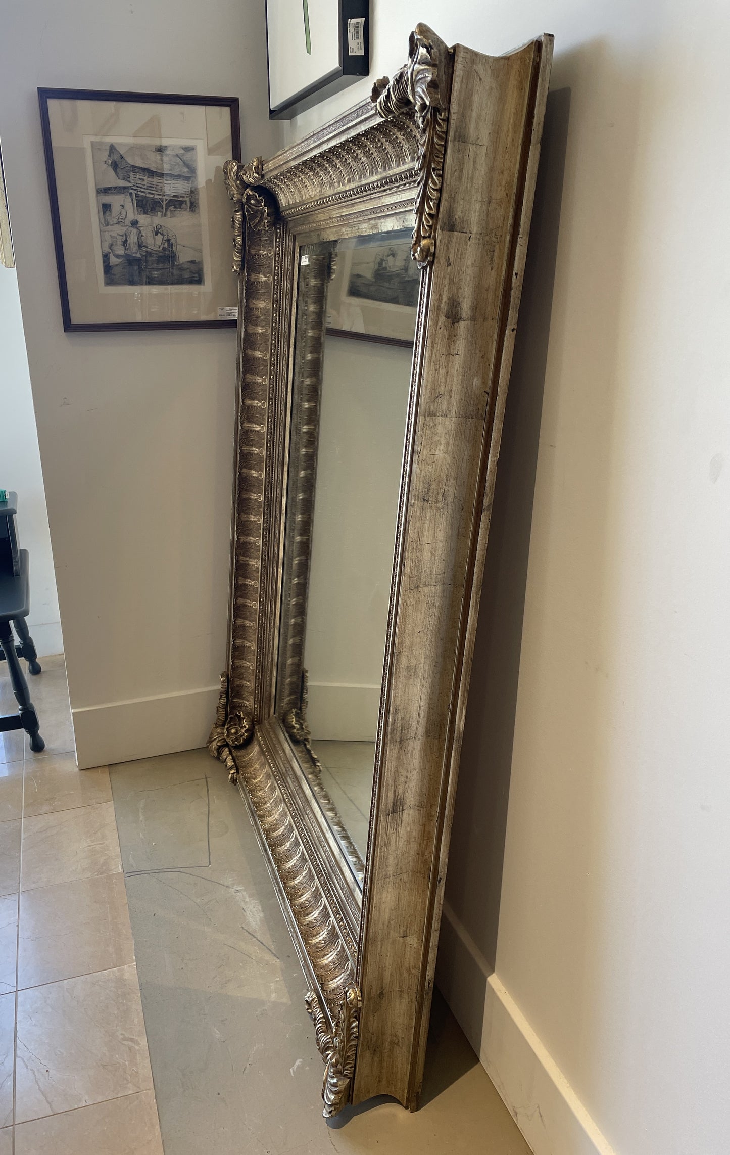 Large Gilt Framed Beveled Mirror (03H01C)