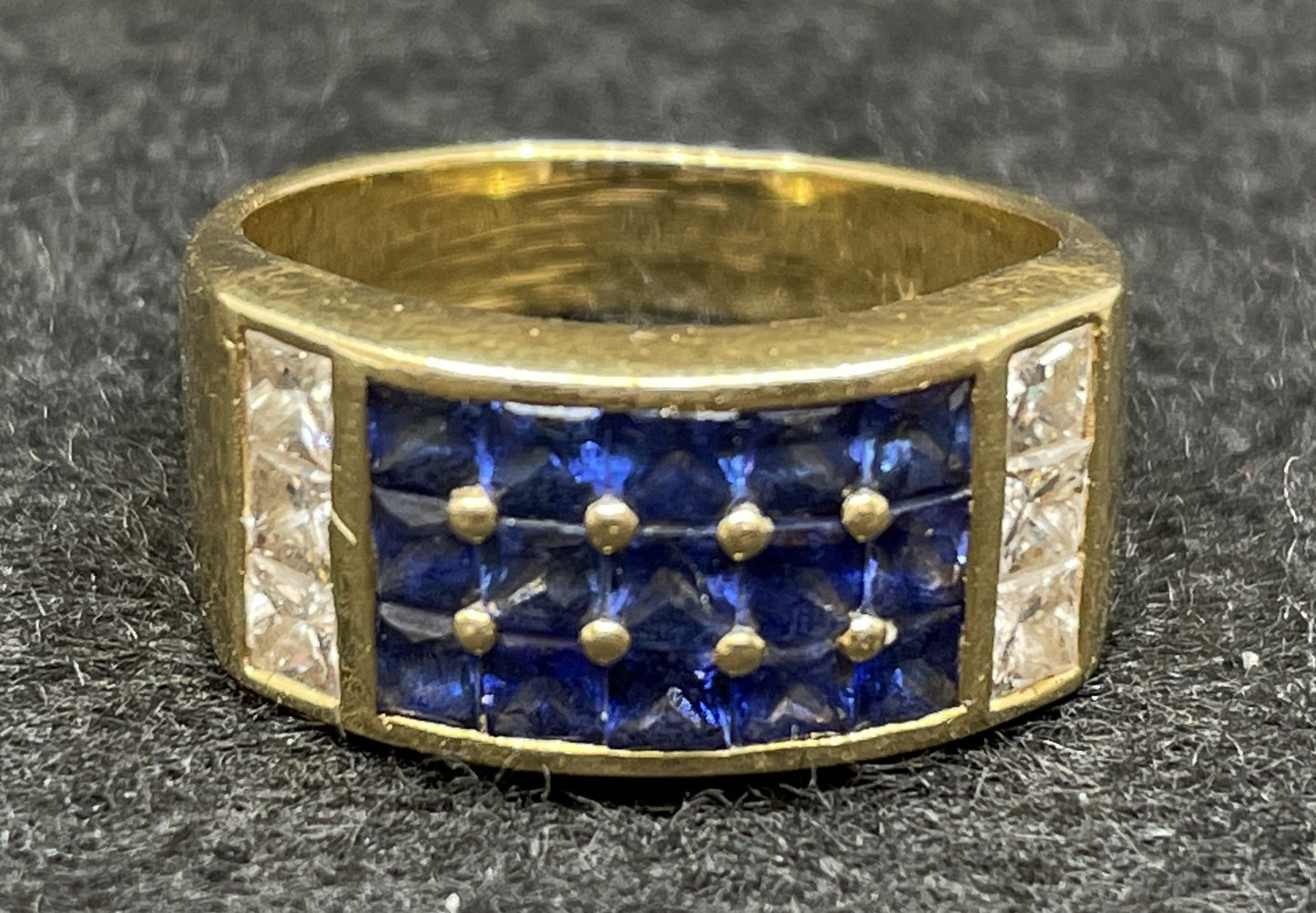 Sapphire and Diamond in 14K Ring (01401J)