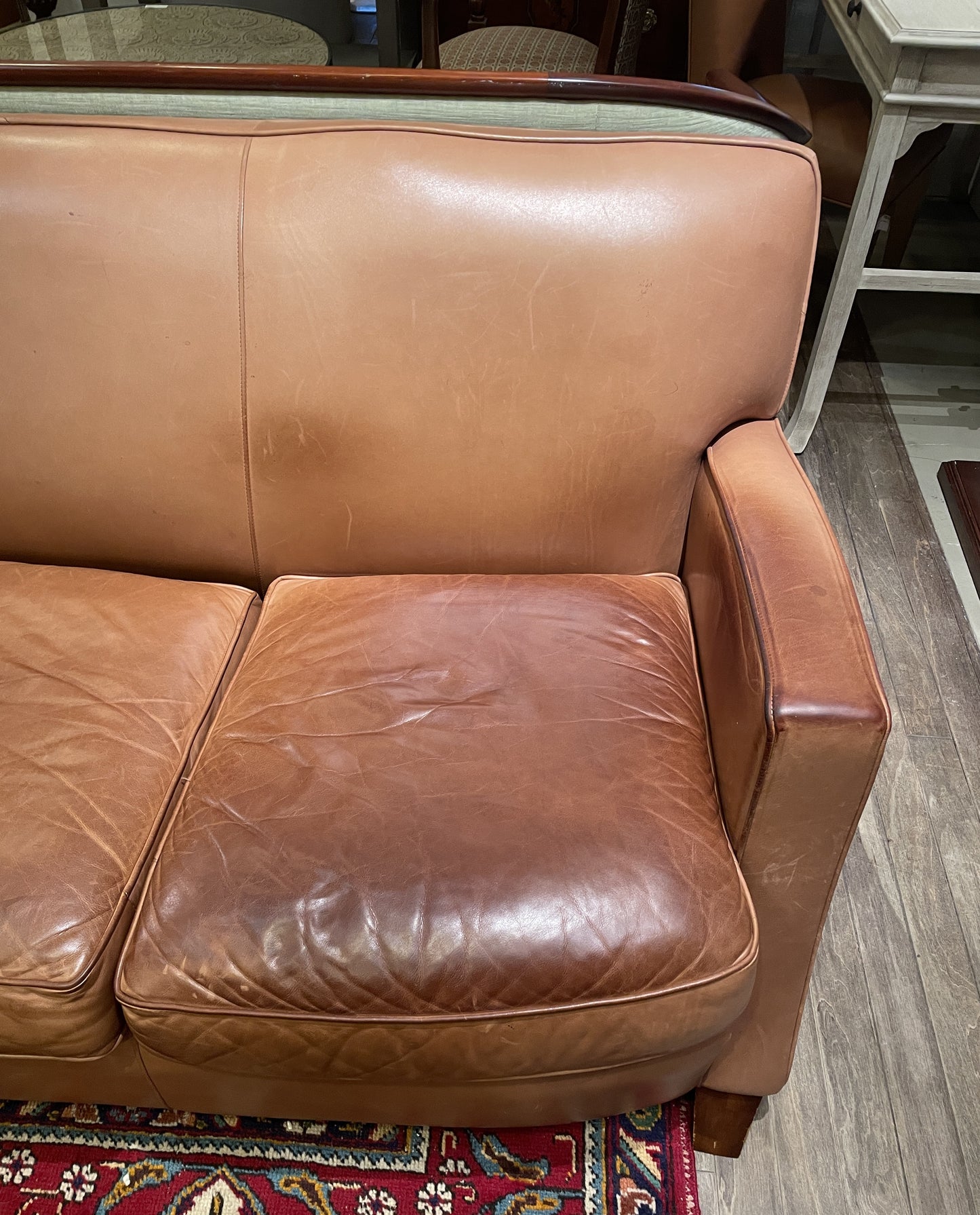 American Leather Studio Tight-back Sofa, AS IS (0JS002)