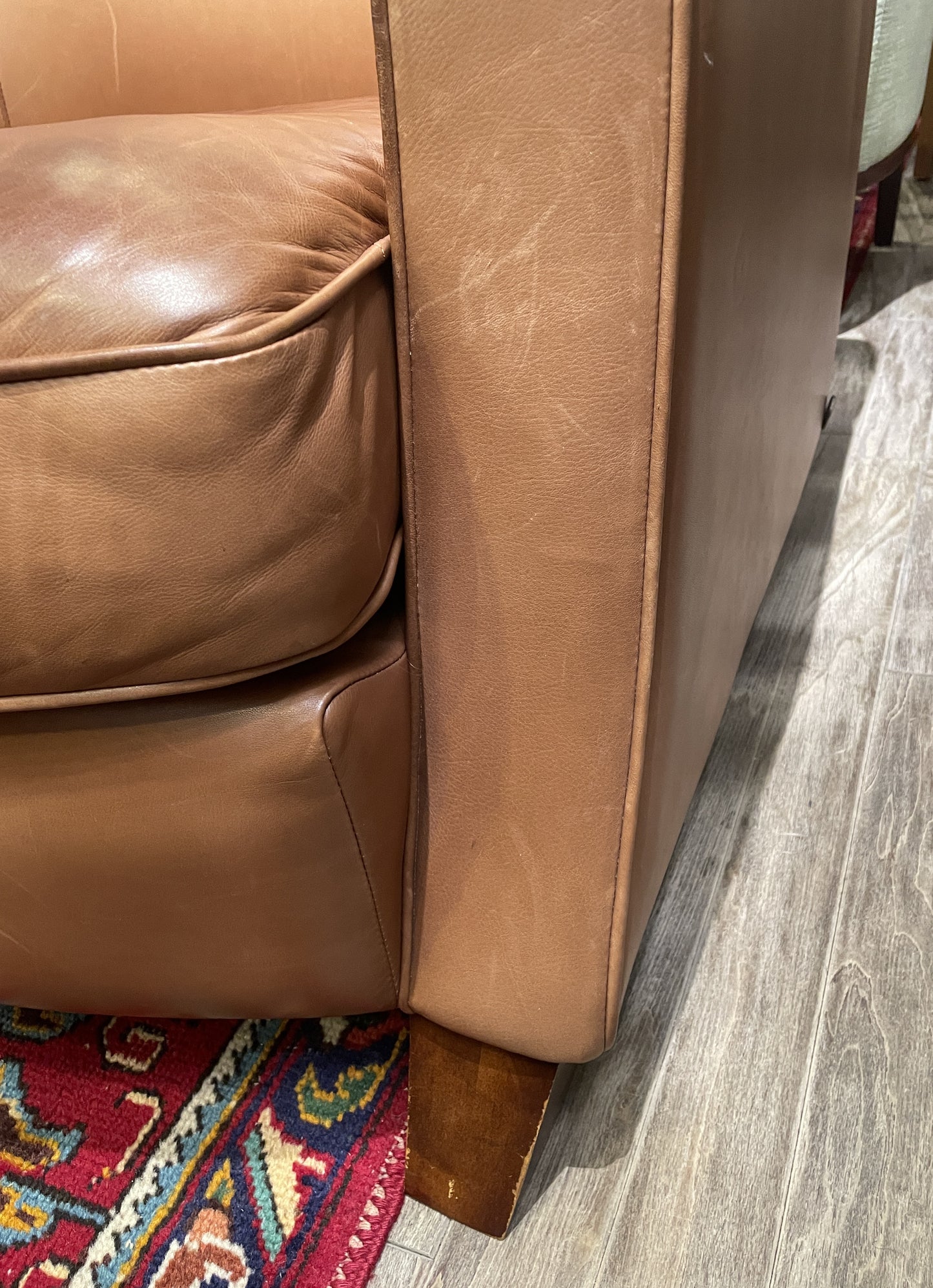 American Leather Studio Tight-back Sofa, AS IS (0JS002)