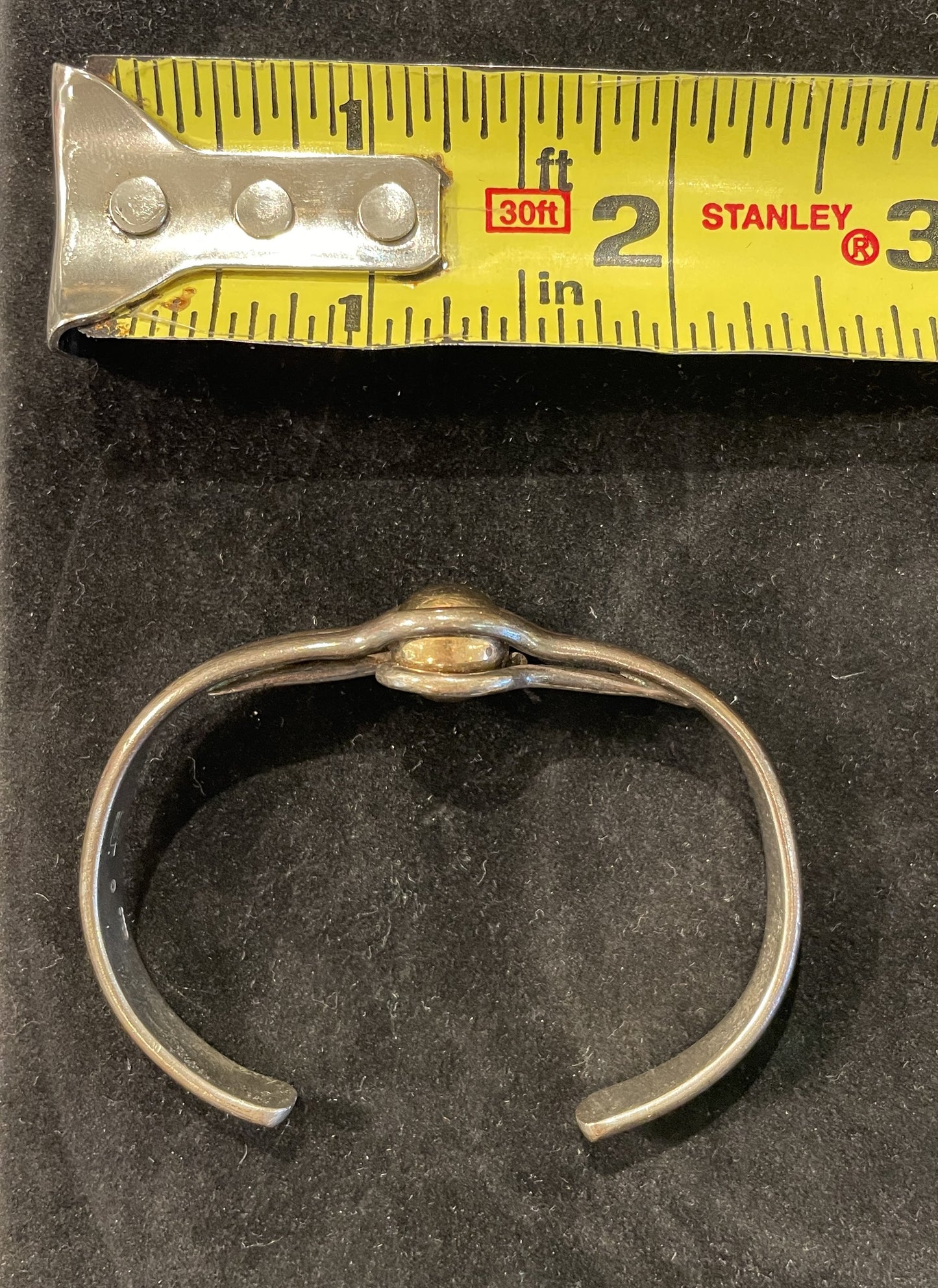 Sterling Cuff With Gold Bead Detail (01400X)
