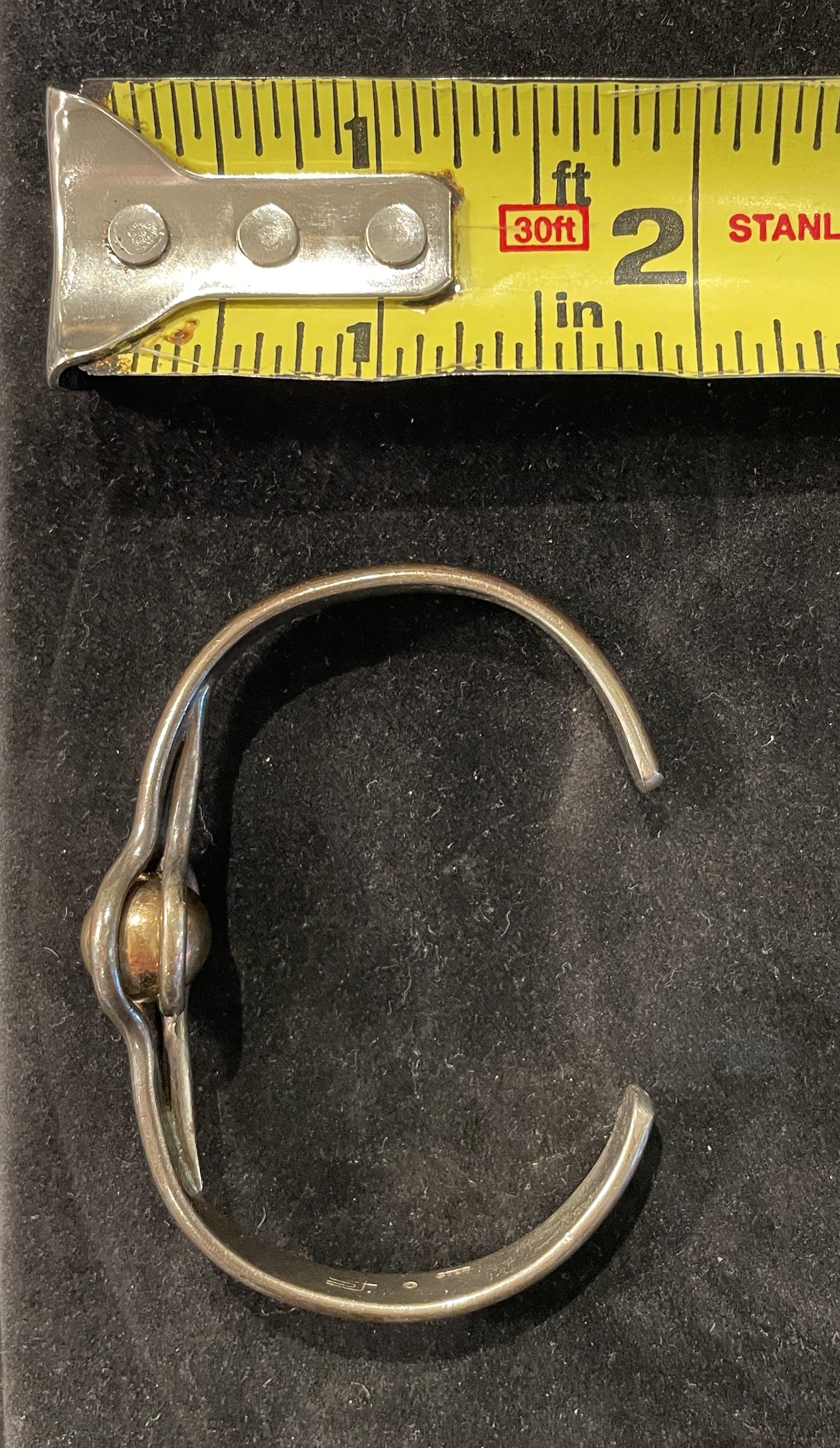 Sterling Cuff With Gold Bead Detail (01400X)