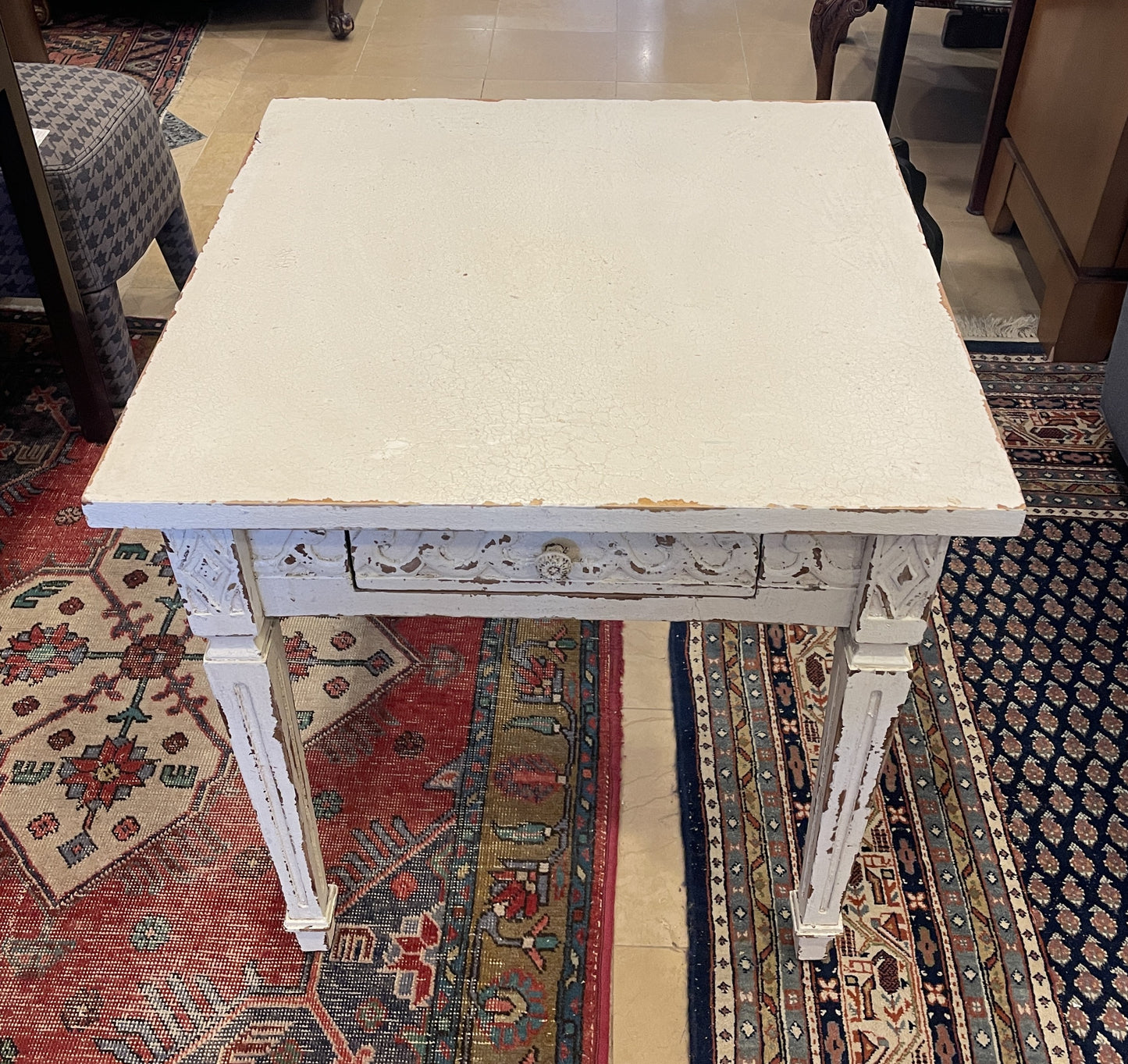 Gustavian Style End Table with Drawer (Two available) (01D012)