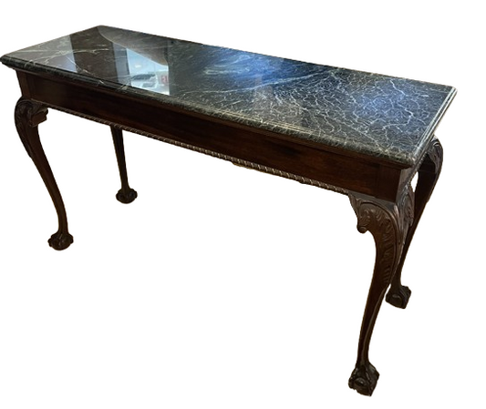 Stickley Mahogany and Marble Chippendale Console Table (0F2007)