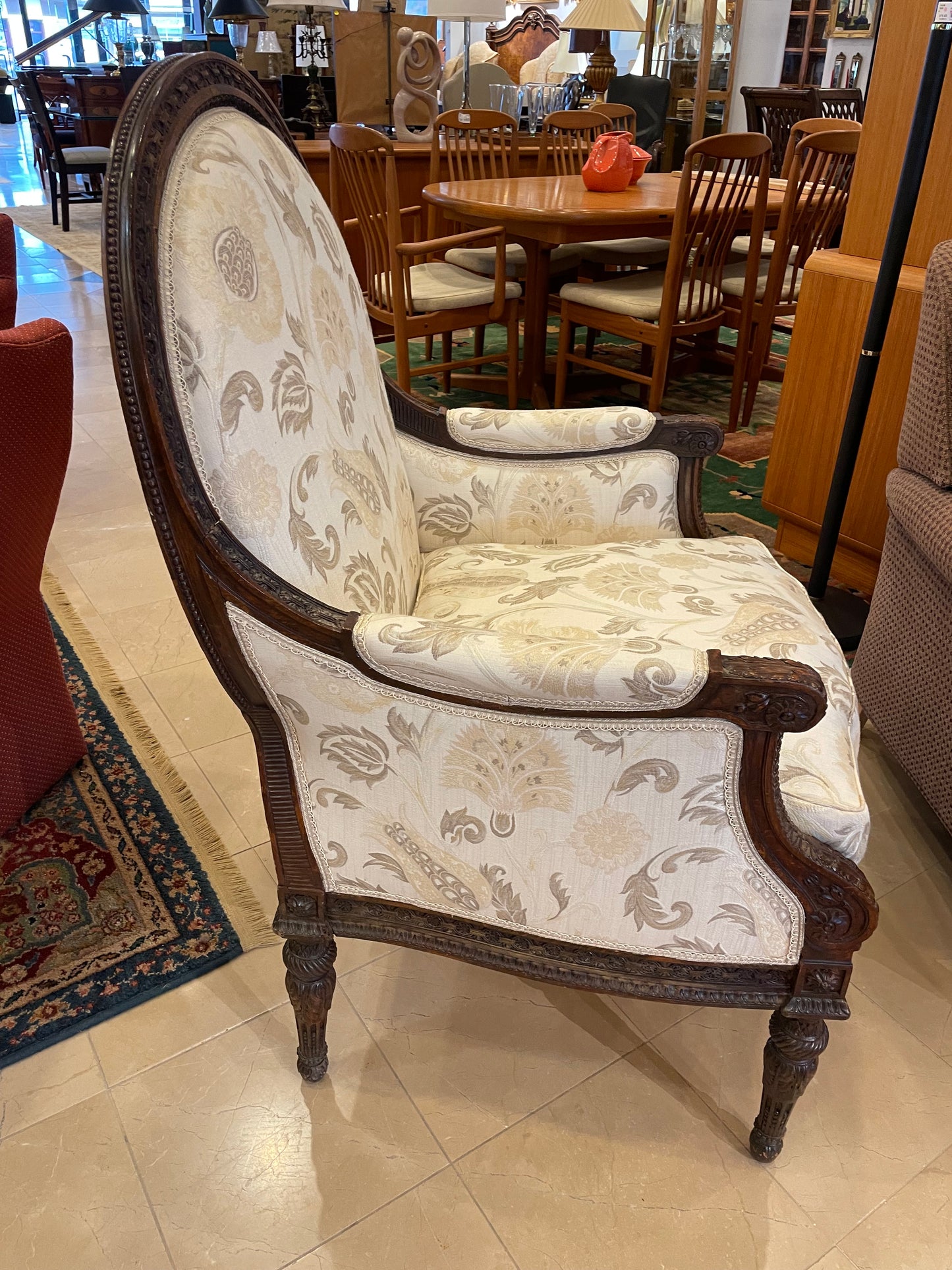 Pair of Antique French Upholstered Armchairs
