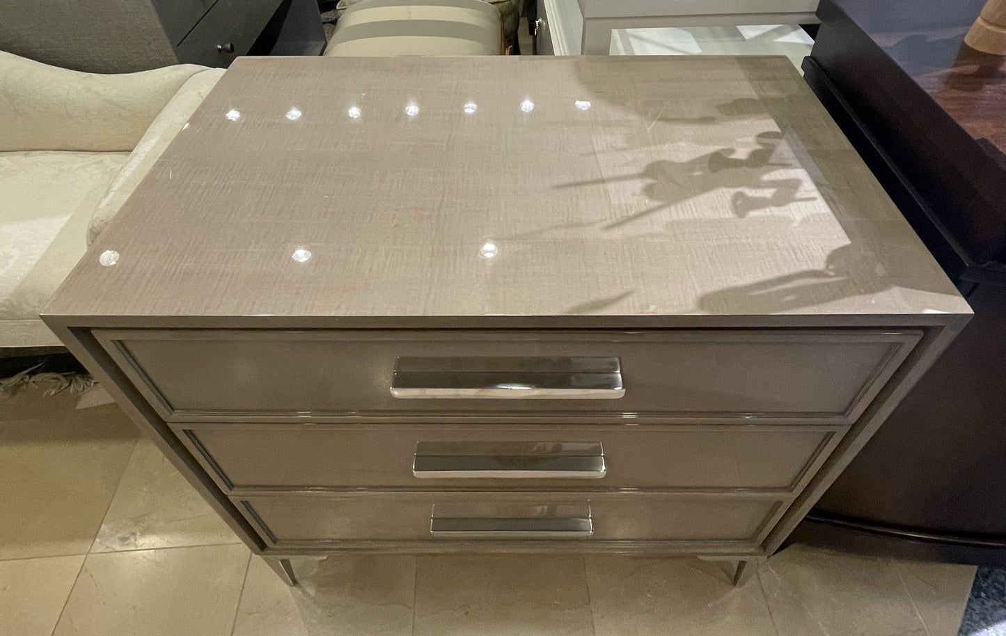 Restoration Hardware Benoit Closed Nightstand with 3 drawers (01D014)