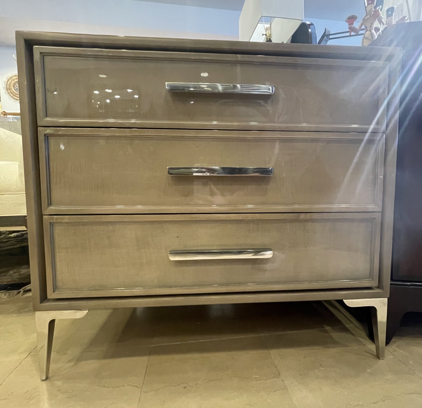 Restoration Hardware Benoit Closed Nightstand with 3 drawers (01D014)